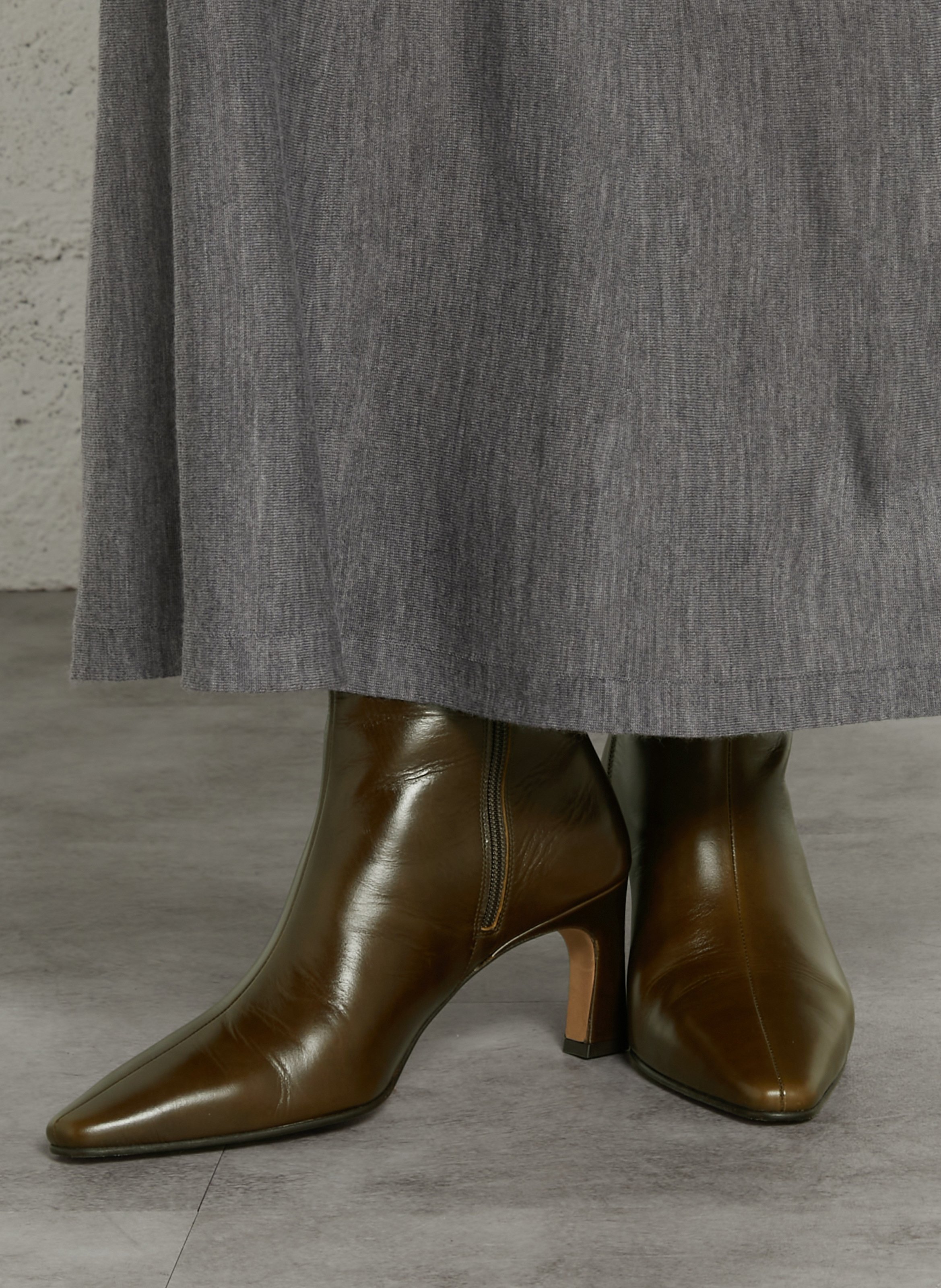 Zip-up leather mid-calf boots BOBBIES