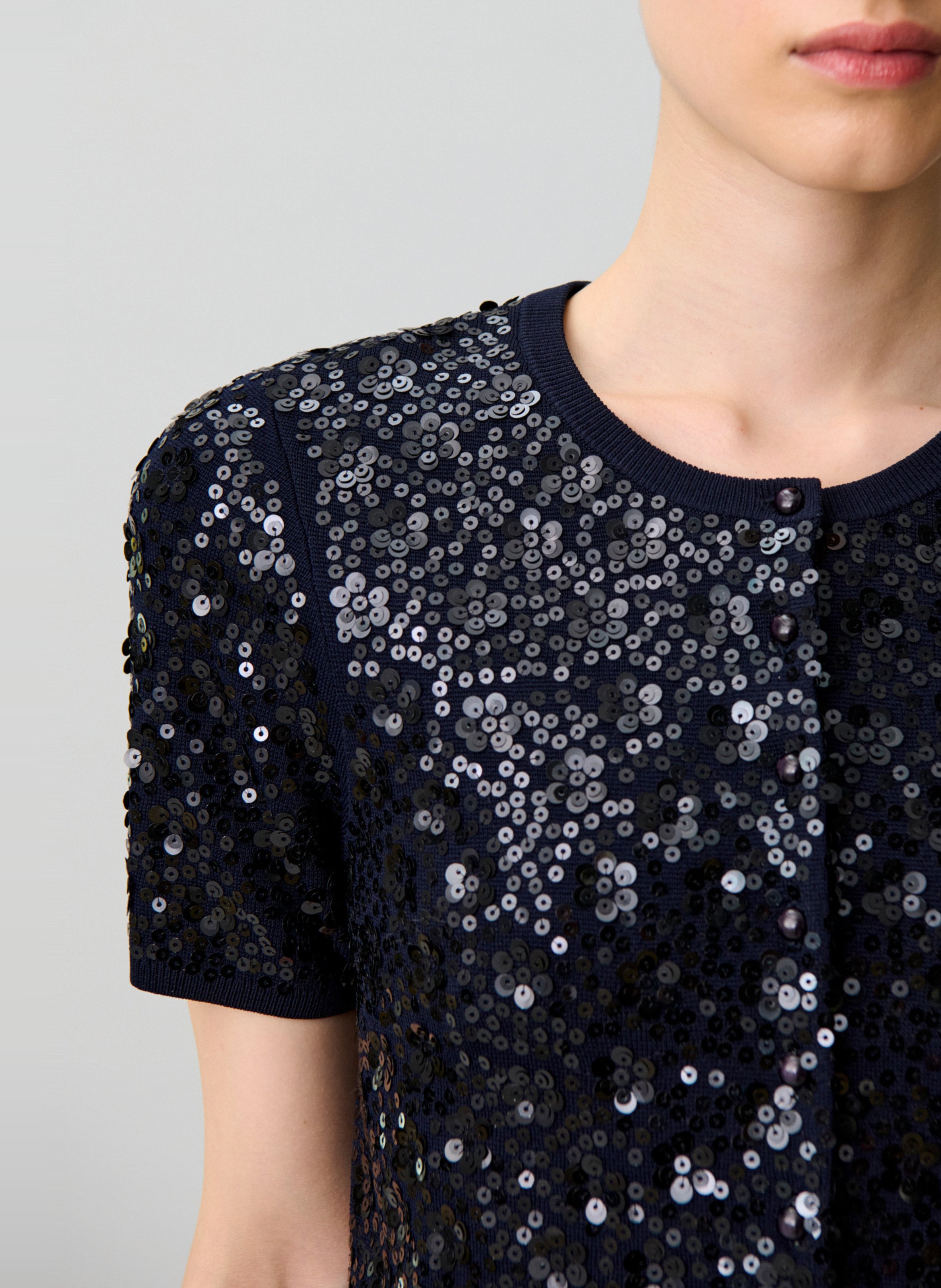 Gilet manches courtes à sequins CLAUDIE PIERLOT Bleu