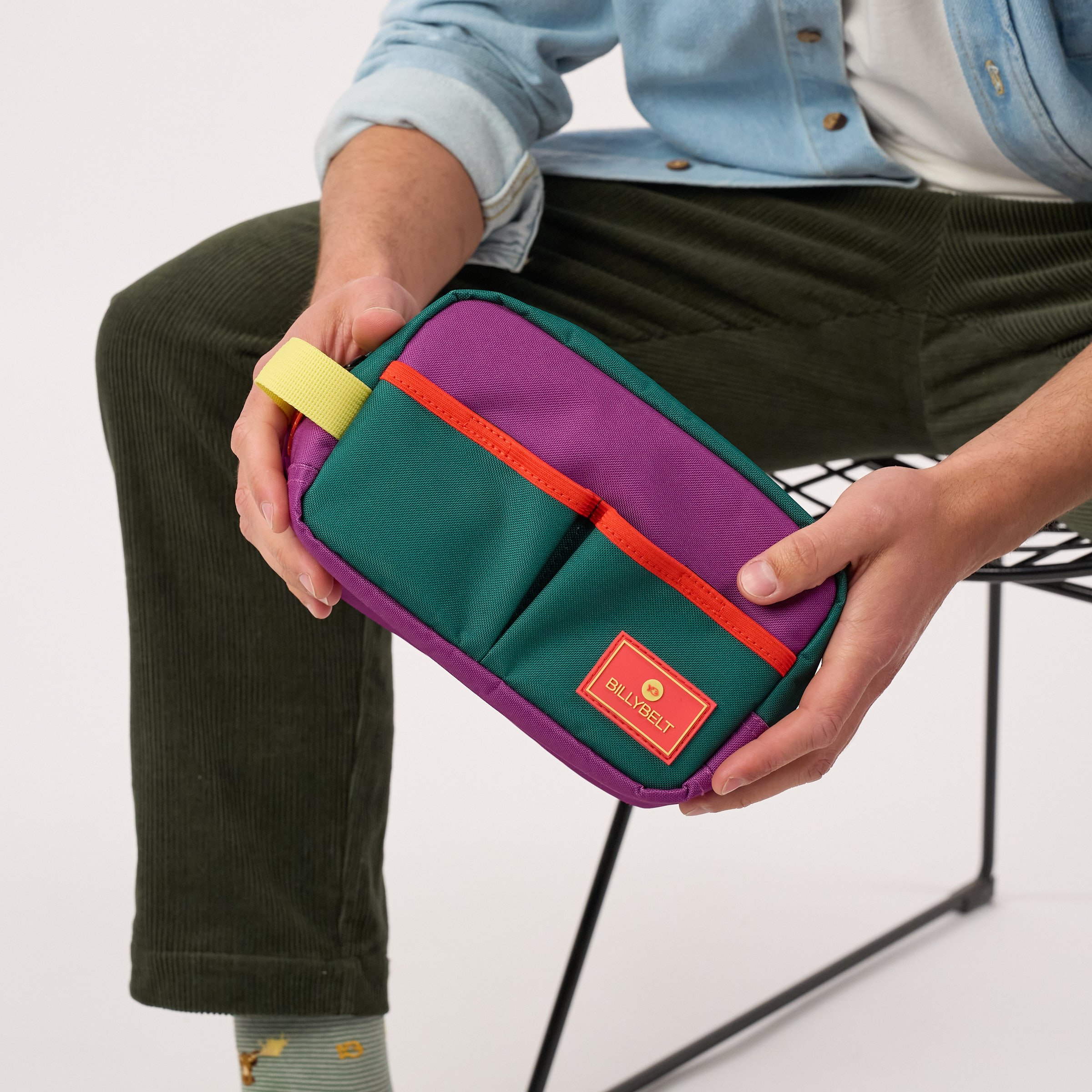 Recycled polyester toiletry bag BILLYBELT Green