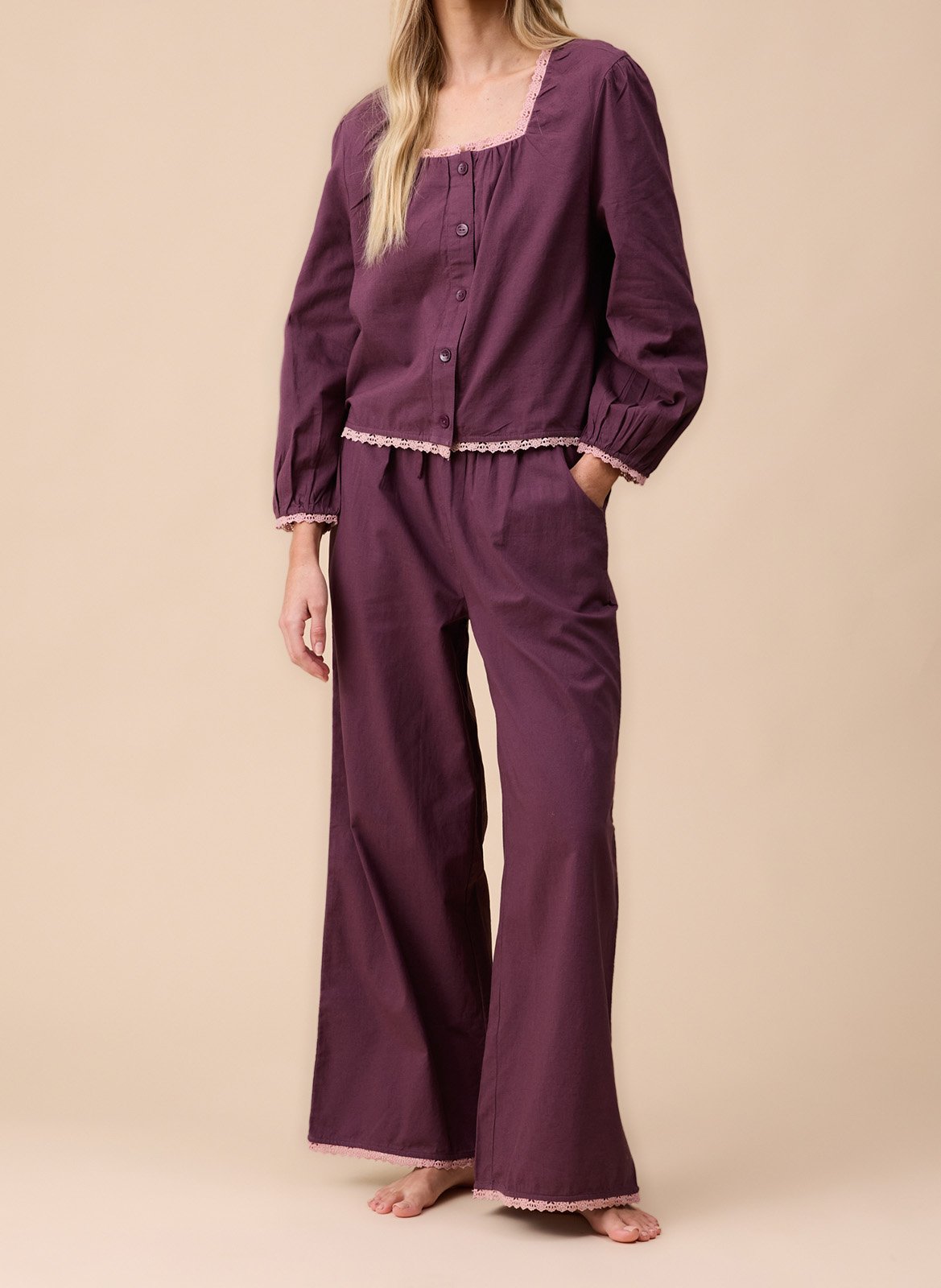 Baumwoll-Pyjama TBCO Violett