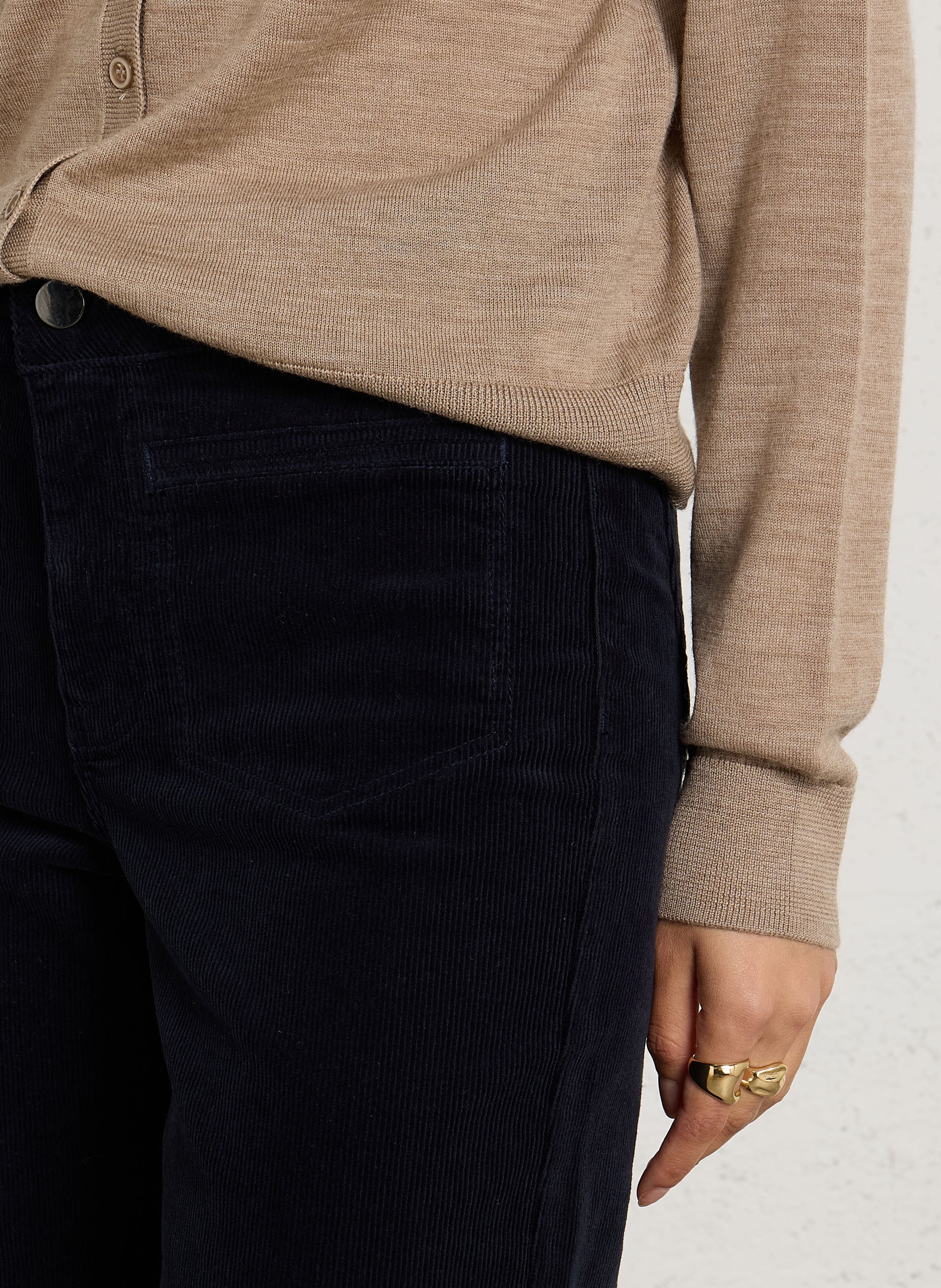 Wijde broek van katoenmix MAISON 123 Blauw