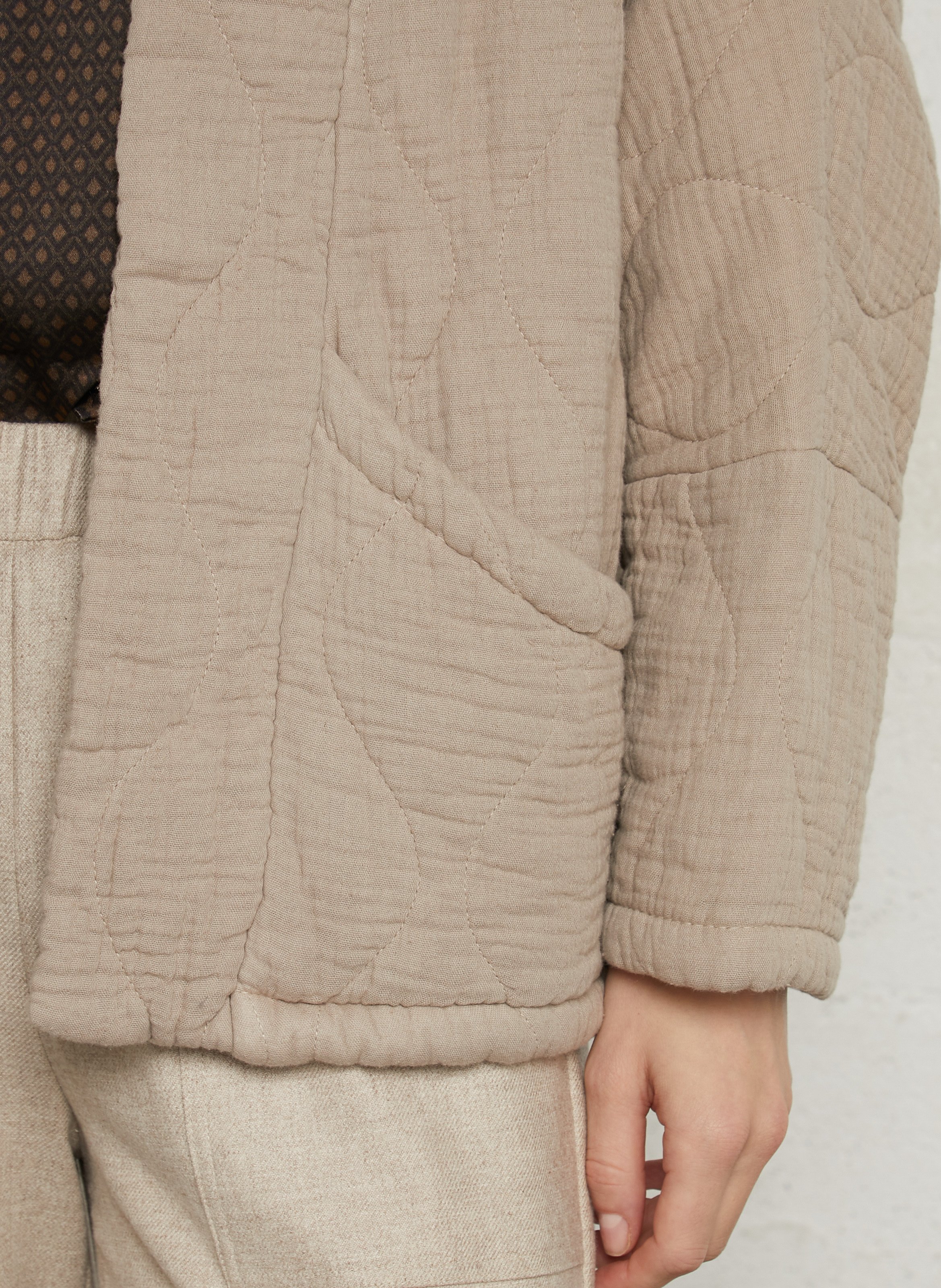 Veste oversize matelassée en coton AOKYANOS Beige