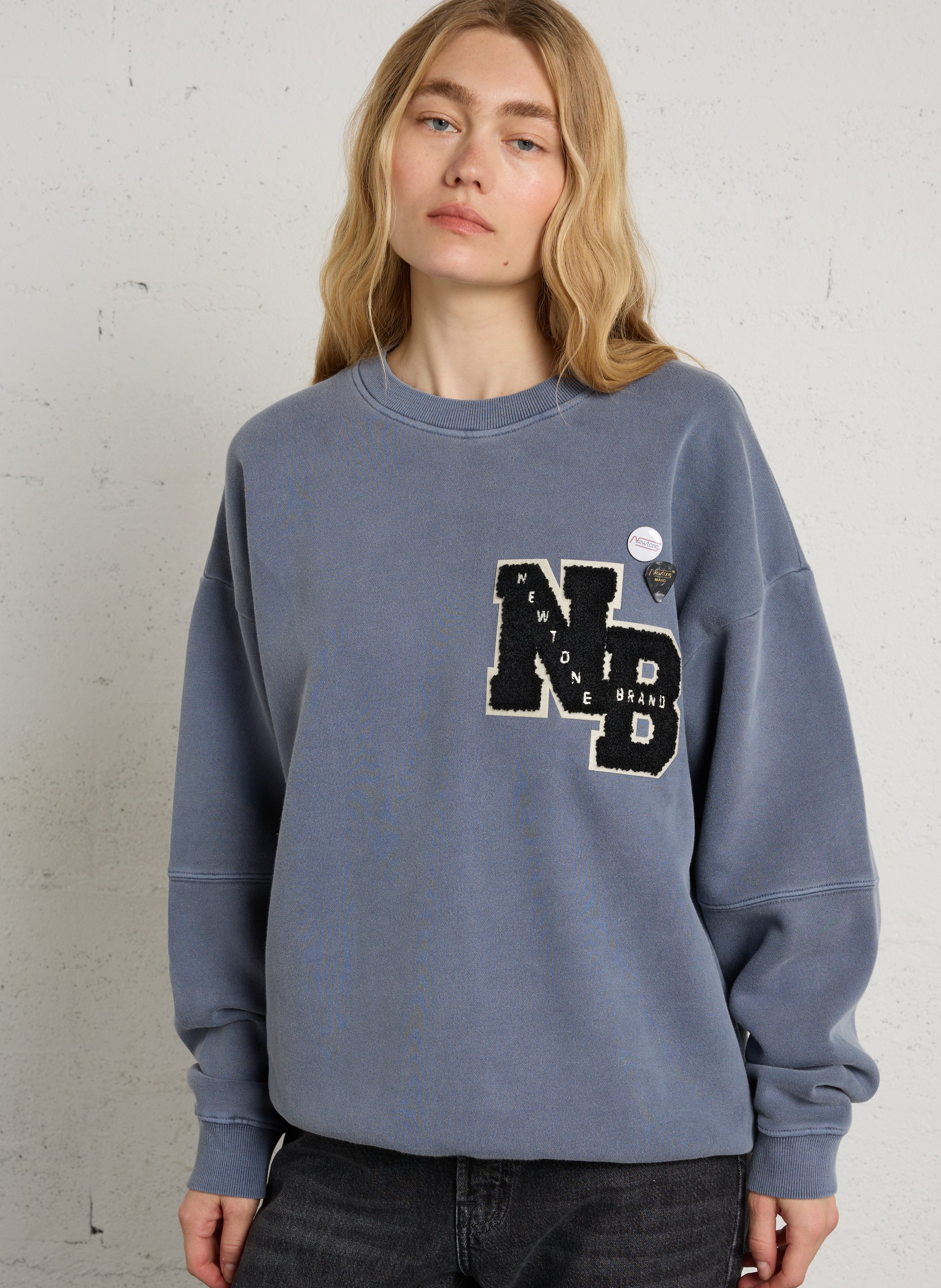 Sweat col rond ample en coton mélangé NEWTONE Orange