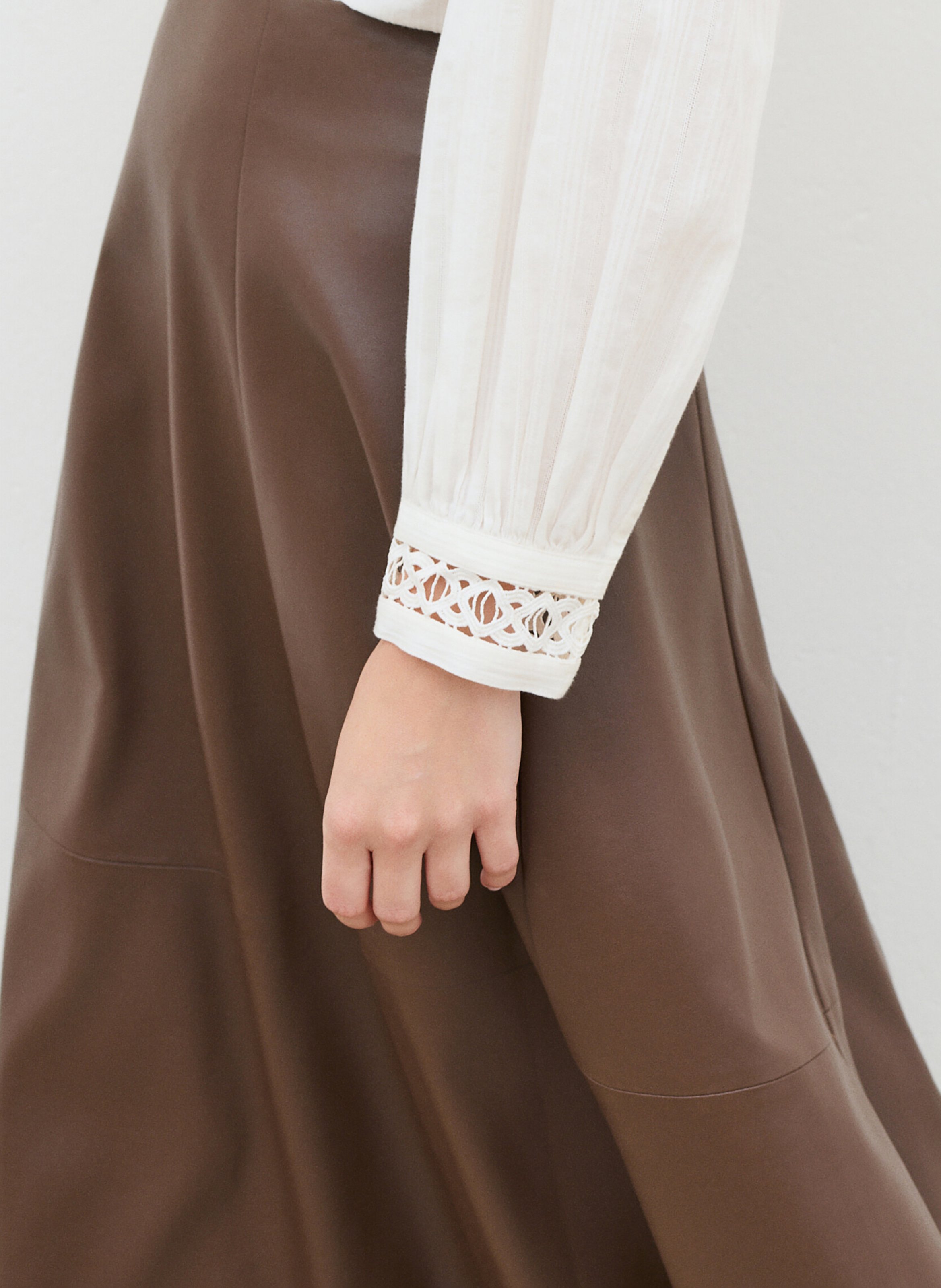 Flared midi skirt CAROLL Brown