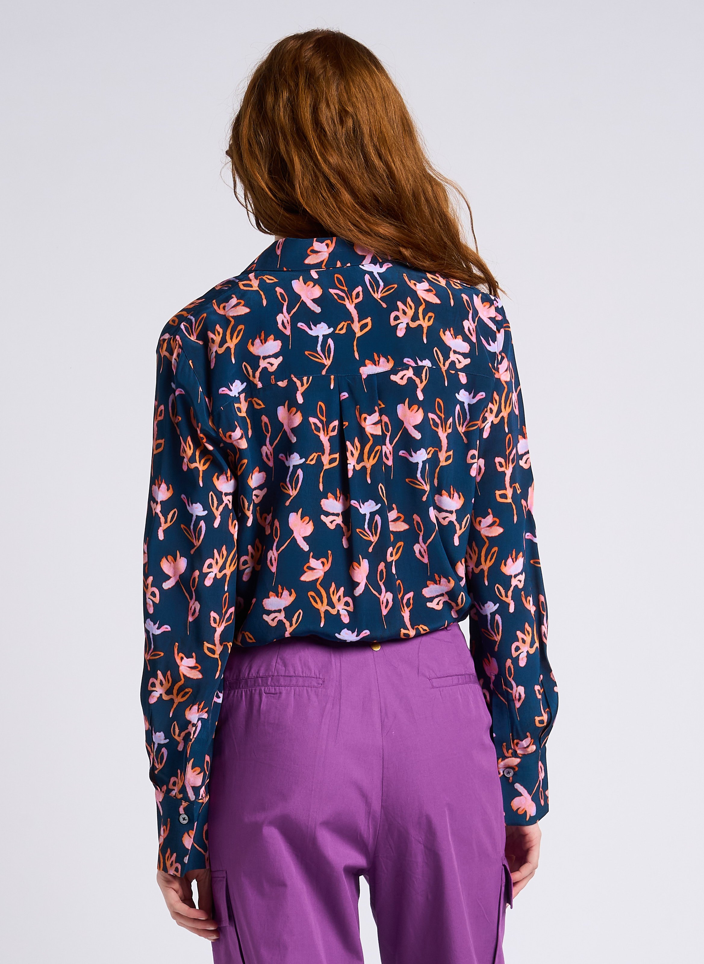 Chemise droite col classique fluide PAUL SMITH Bleu