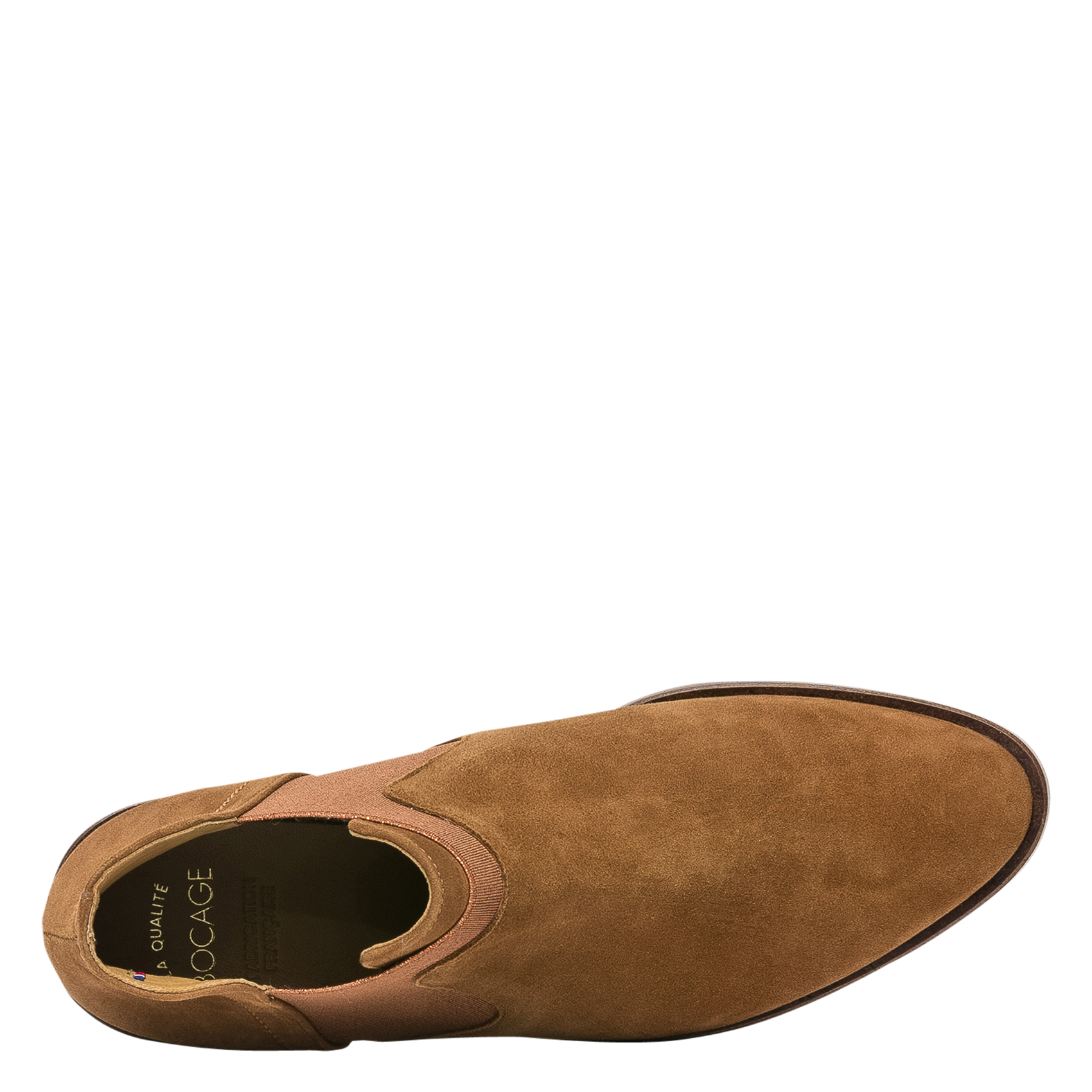 Boots en cuir velours BOCAGE Marron