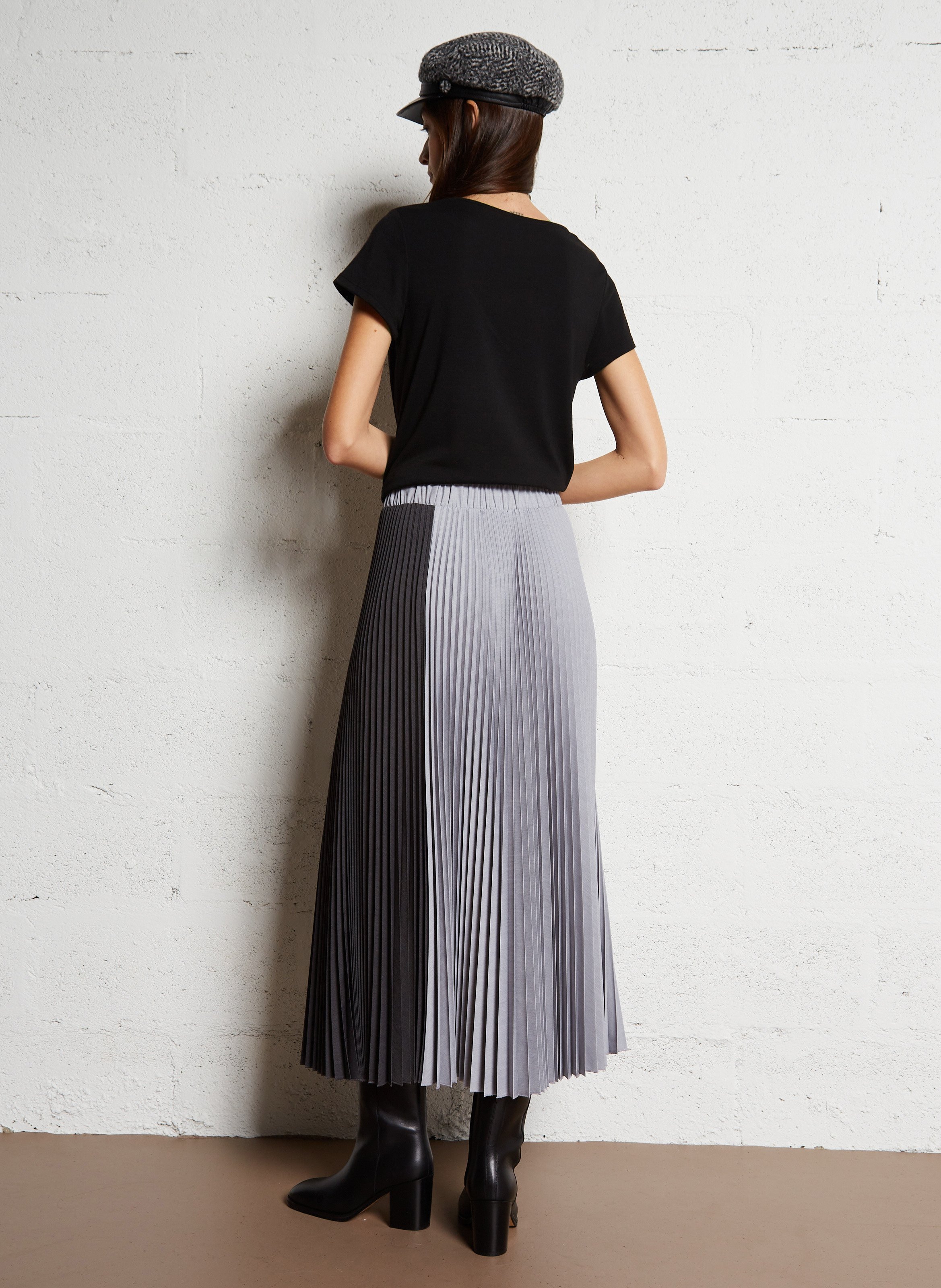 Jupe longue plissée IMPERIAL Argent