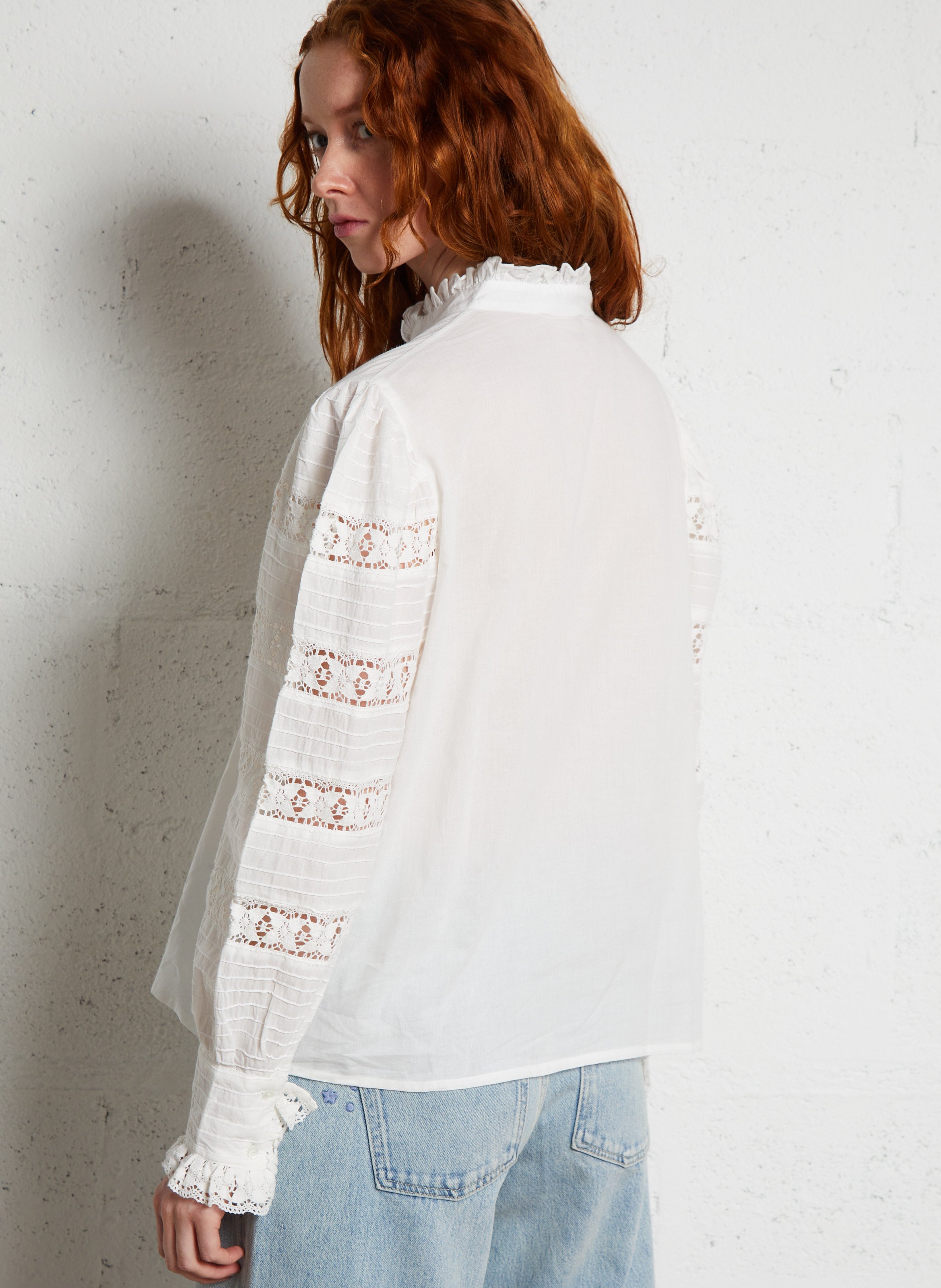 Round-neck cotton blouse ANTIK BATIK Beige