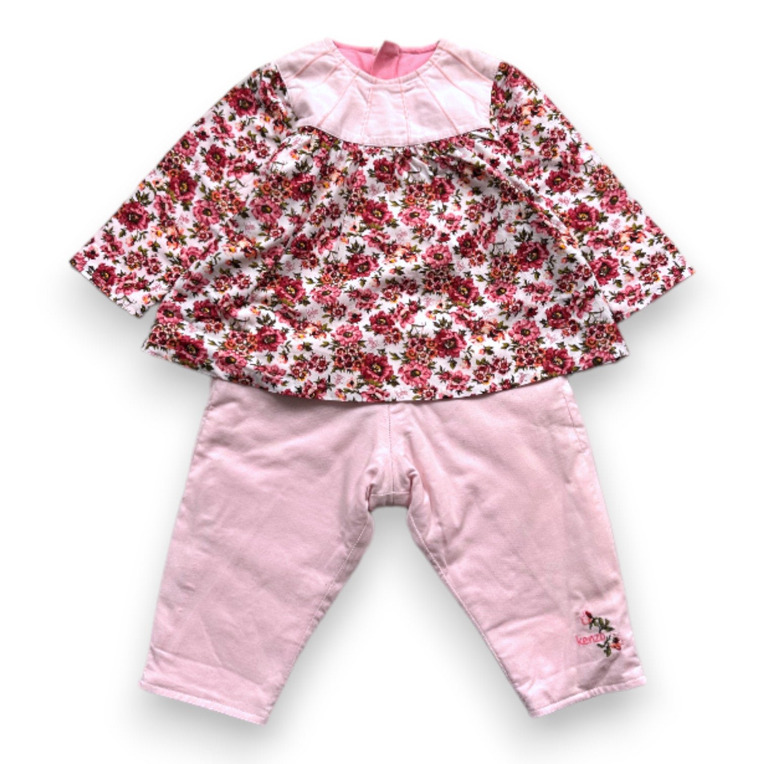 Pink baby overall - 9 months KENZO - SECONDE MAIN Pink