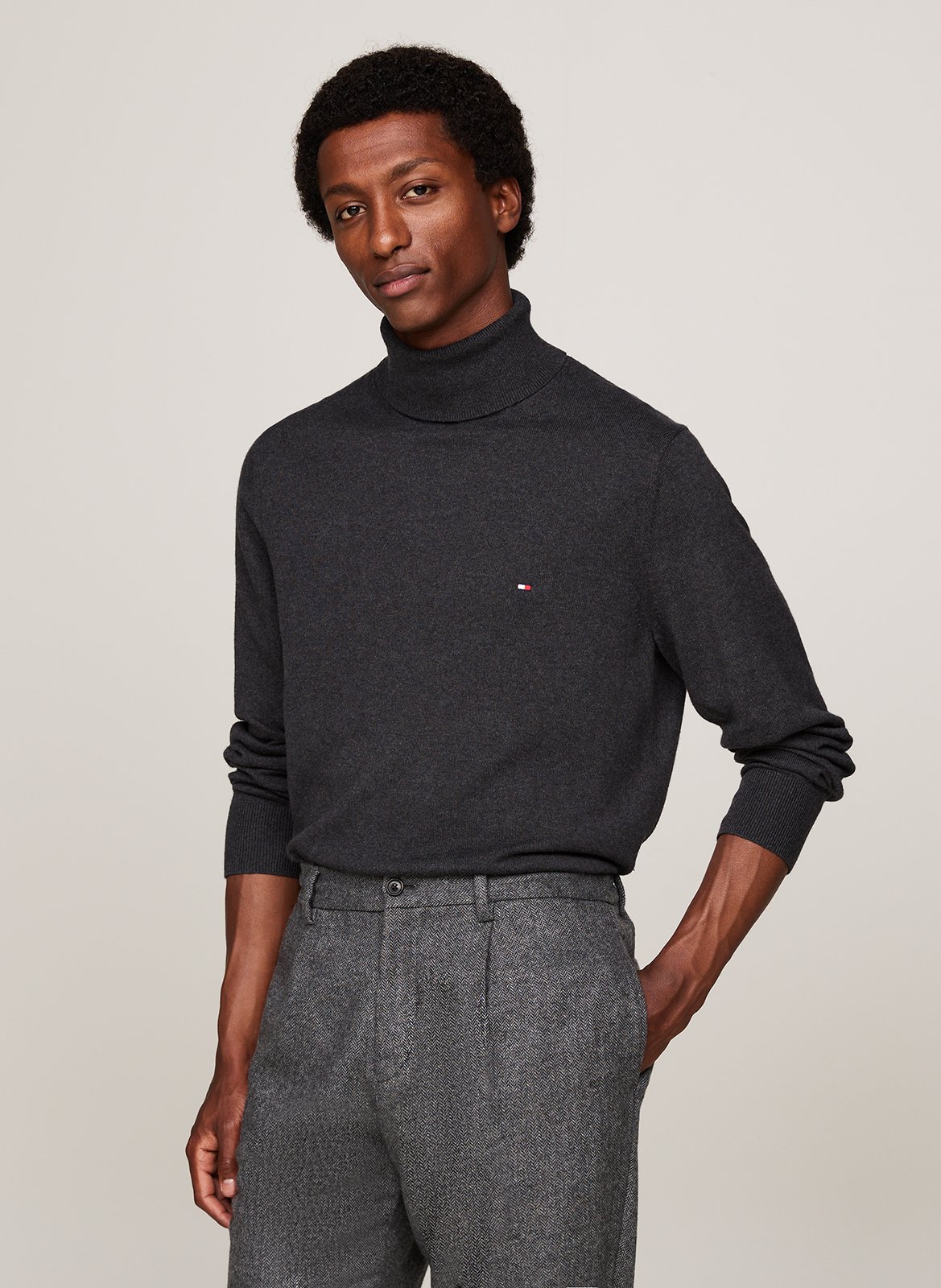 Regular-fit coltrui van biokatoenmix TOMMY HILFIGER Grijs