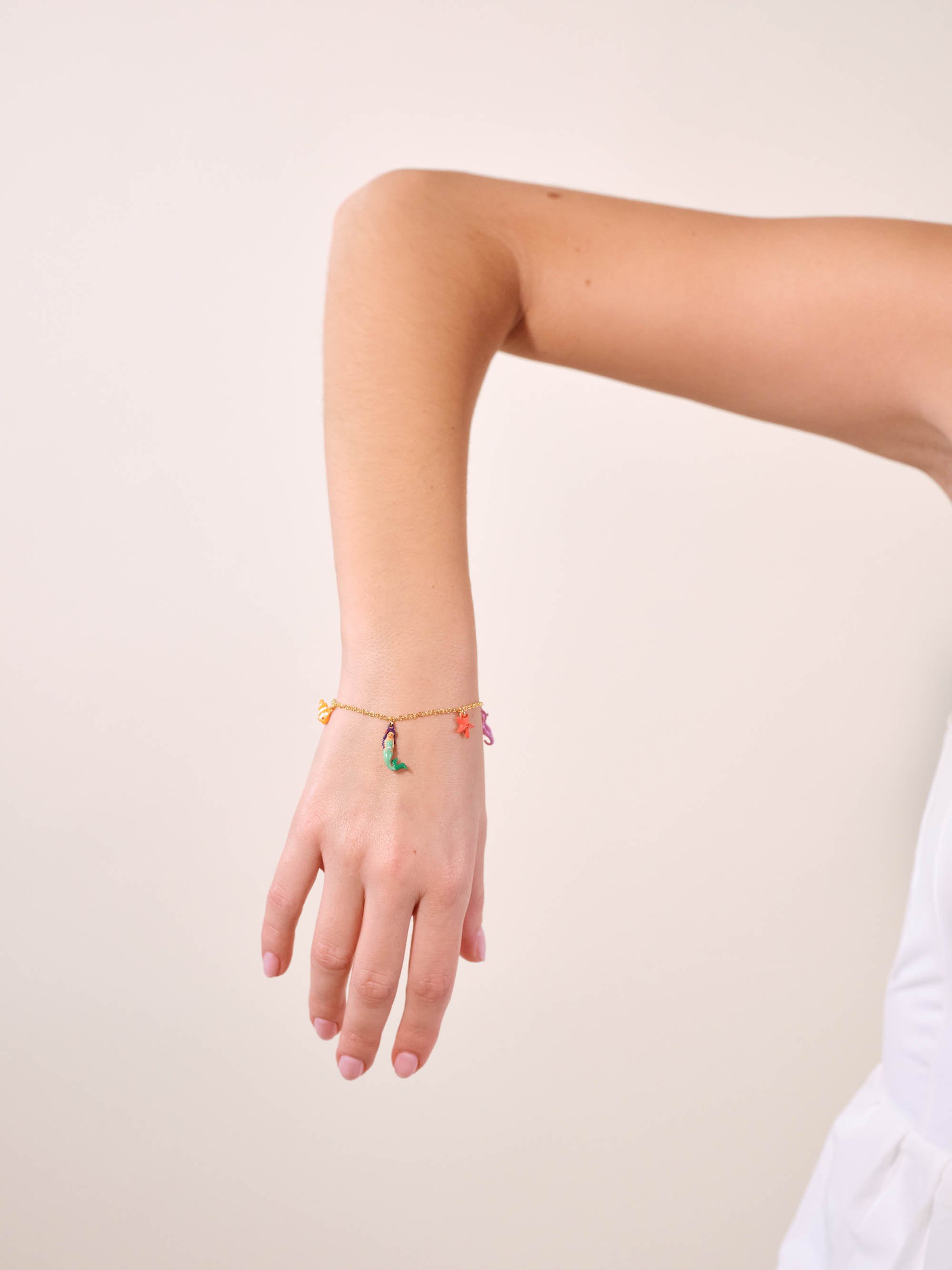 Mermaid and marine animal charm bracelet Multicolored