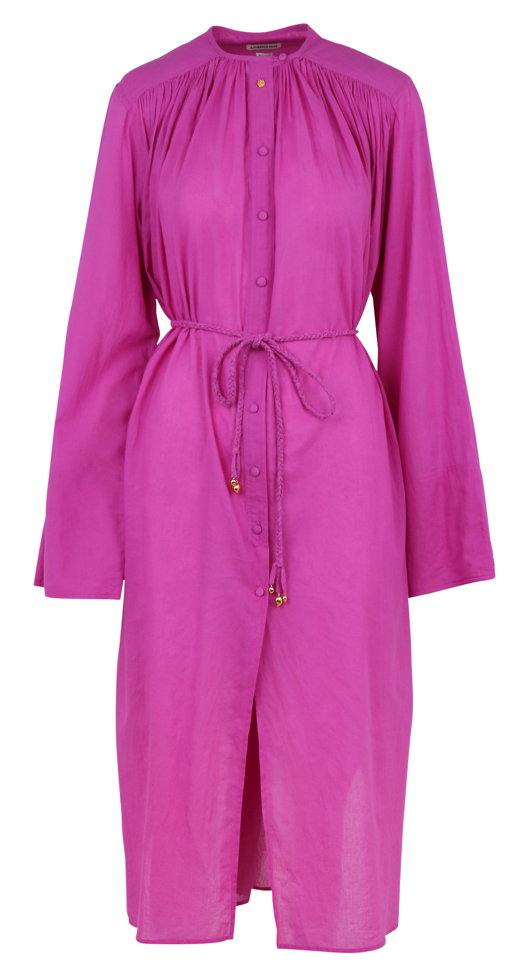 Long cotton dress with round neck LAURENCE BRAS Purple