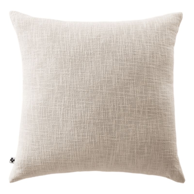 Coussin déco déhoussable 100% coton L'EFFET PAPILLON Beige