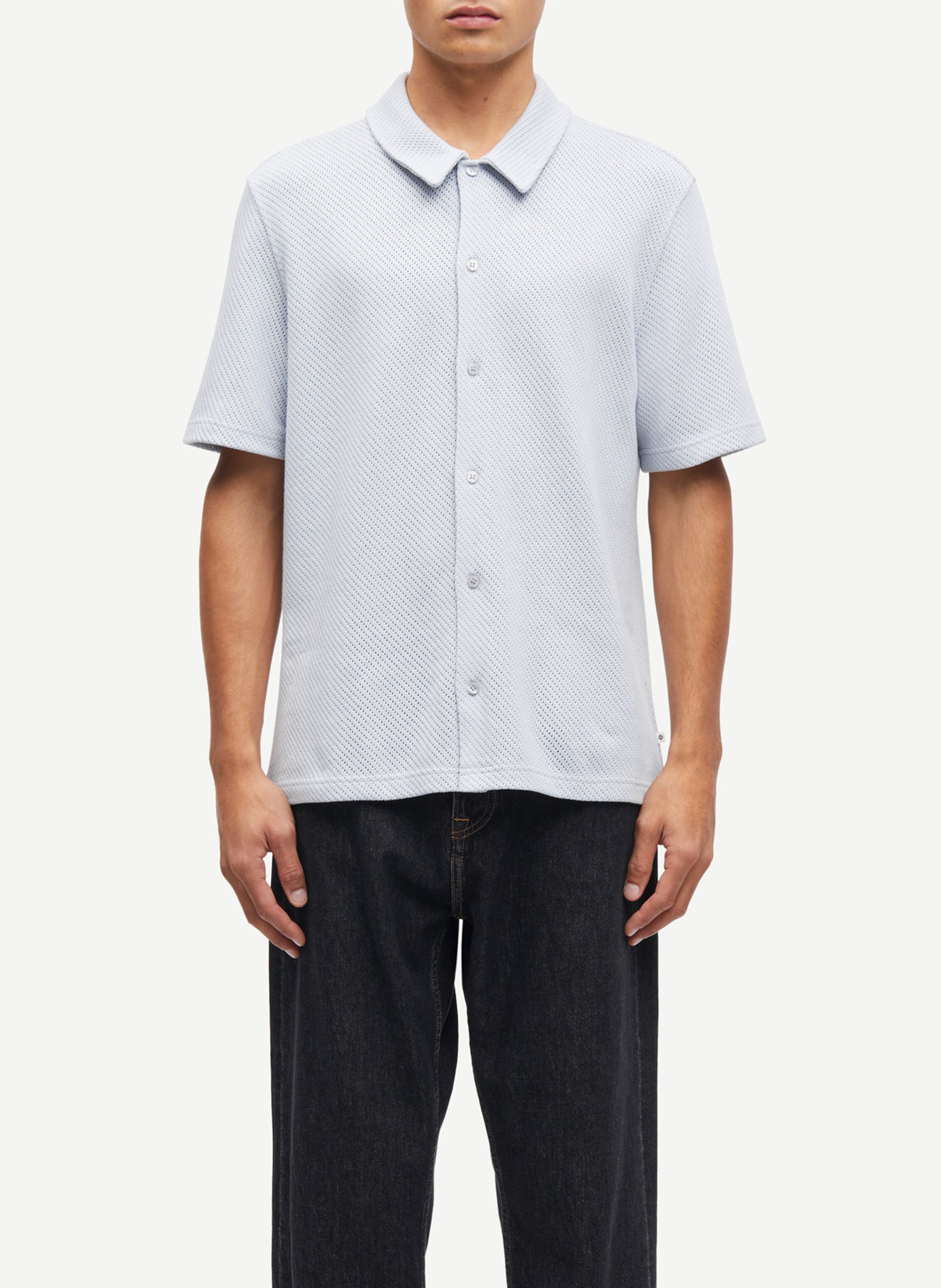 Chemise droite en fibres recyclées SAMSOE SAMSOE Bleu