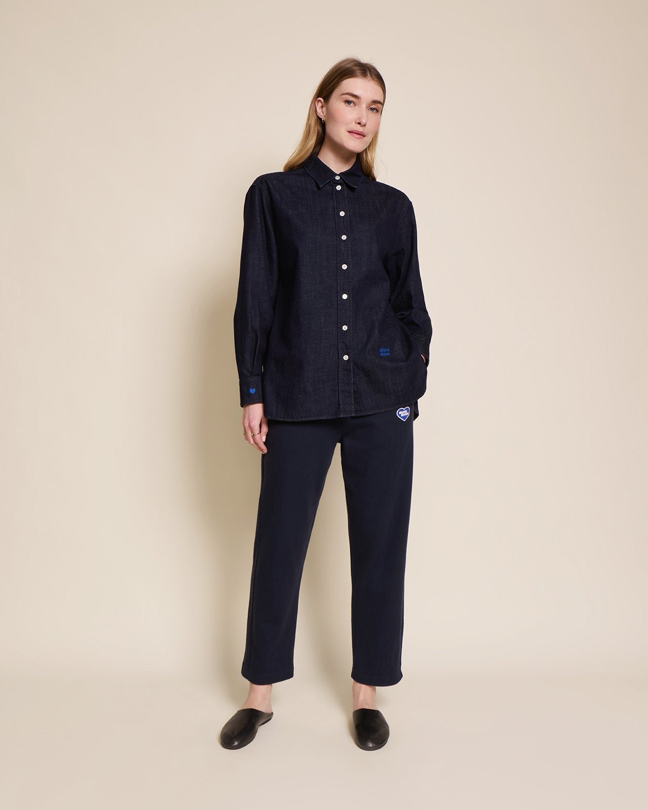 The Phoenix organic ribbed cotton pants EMOI EMOI Blue