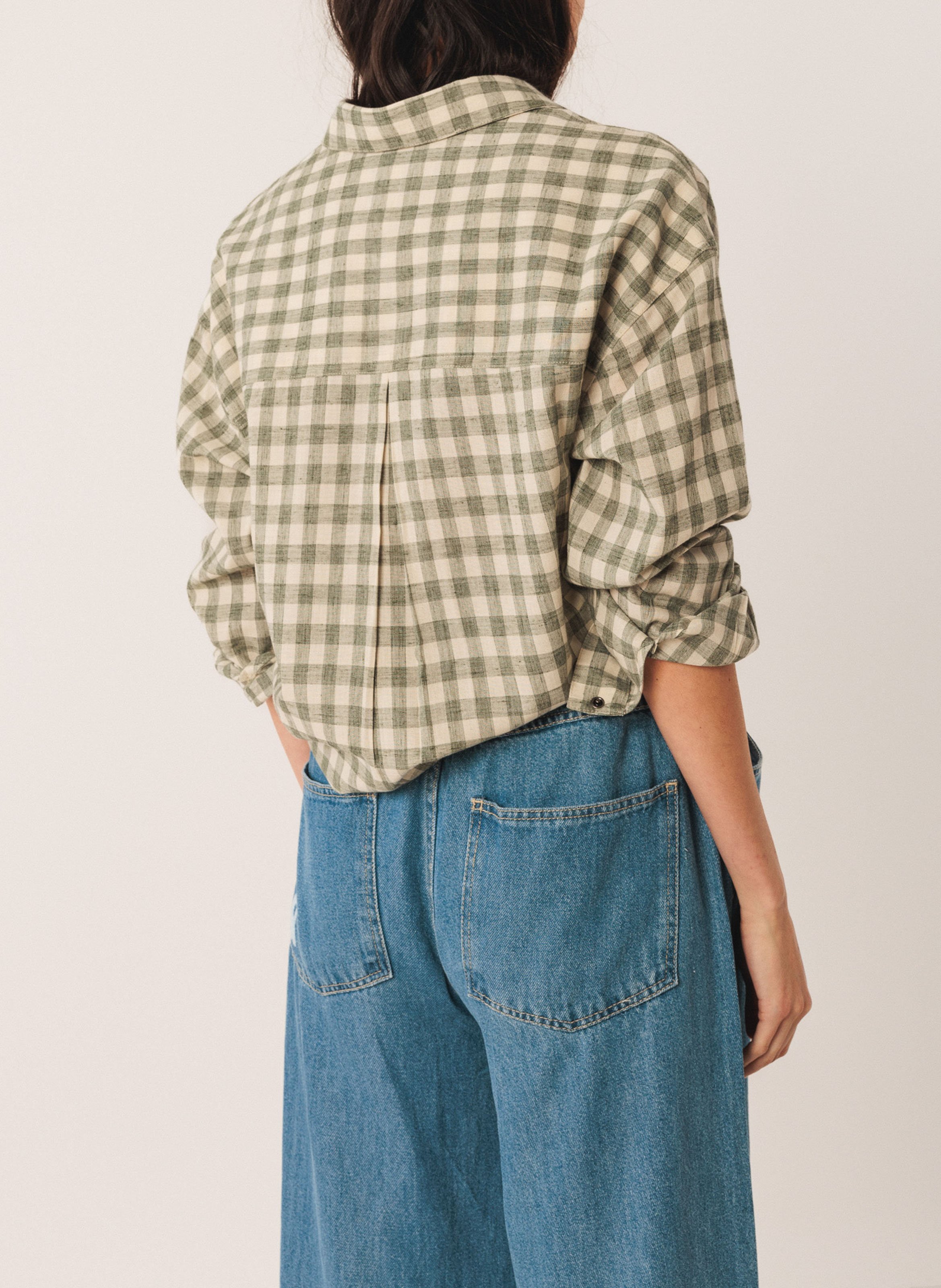 Checked button-up shirt INDI & COLD Khaki