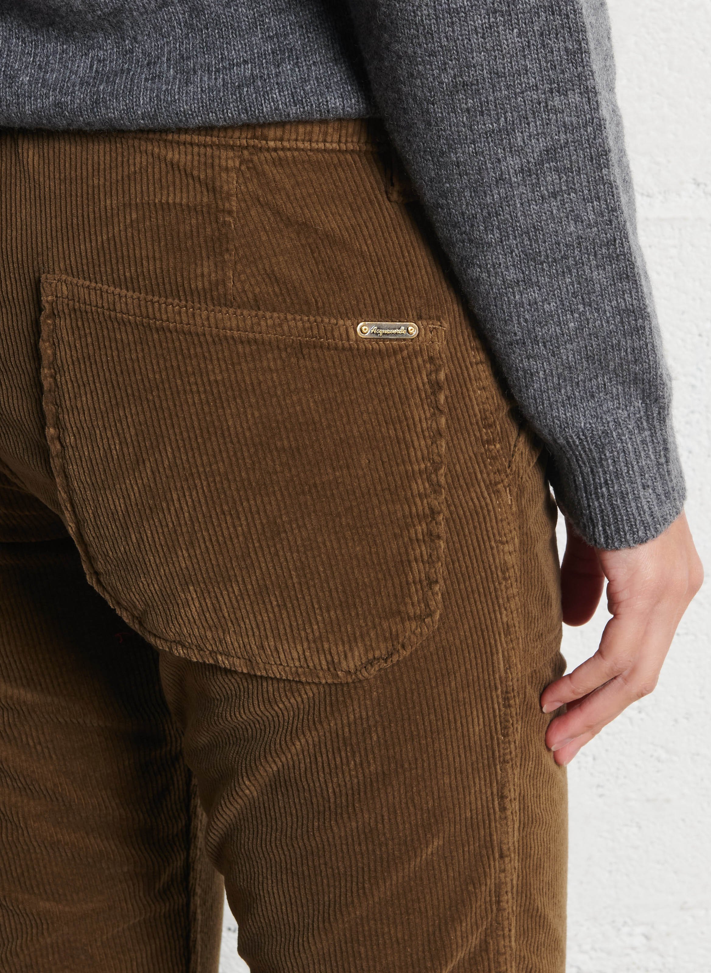 Rechte ribbroek ACQUAVERDE Bruin