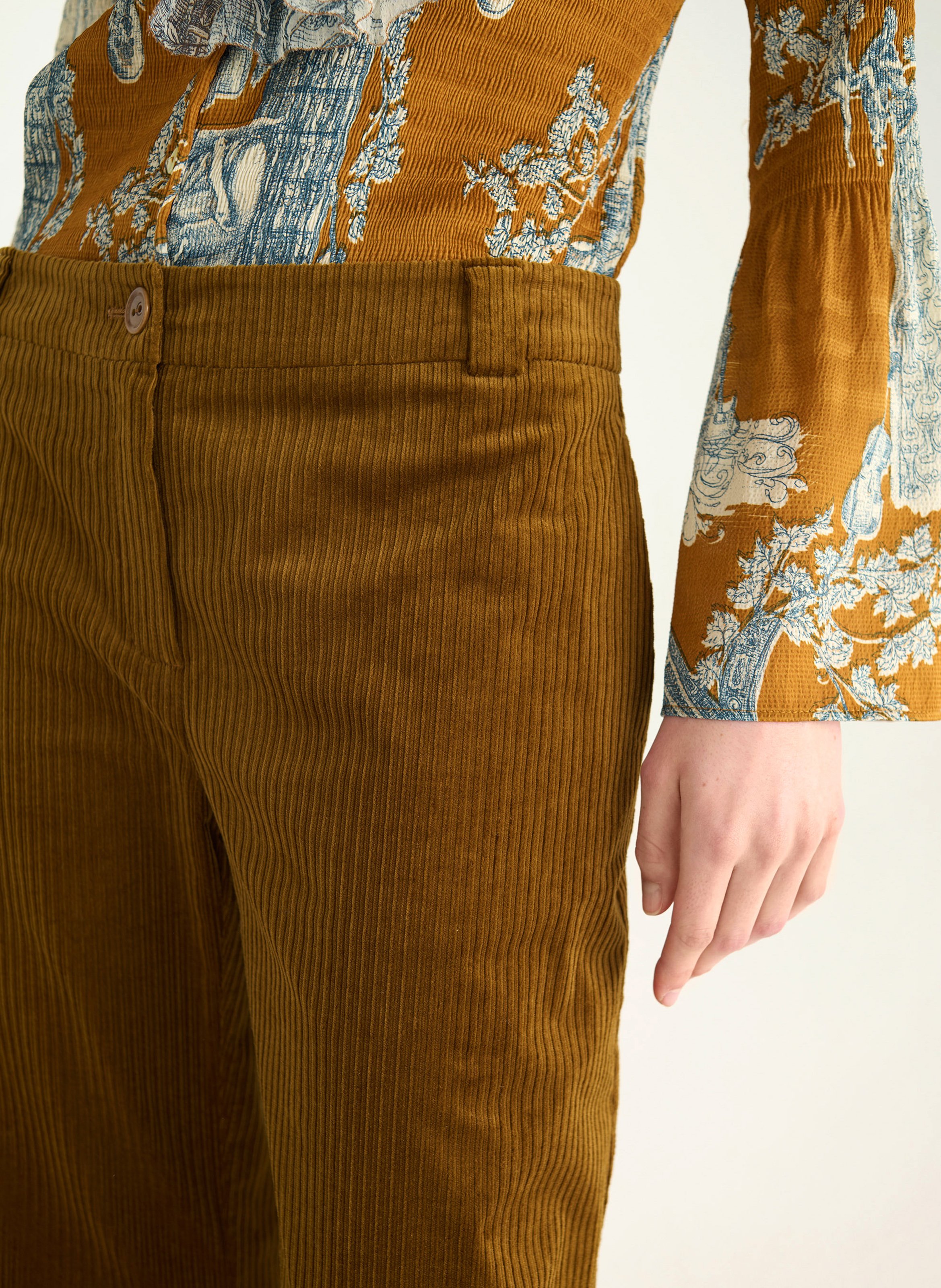 Flared corduroy pants COTELAC Brown