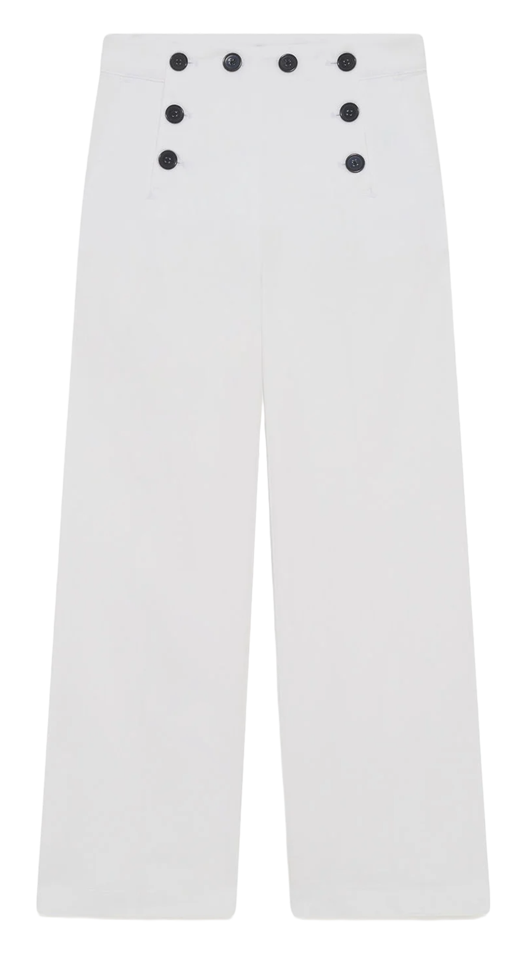 Wijde hoge taille broek met knopen CAROLL Wit