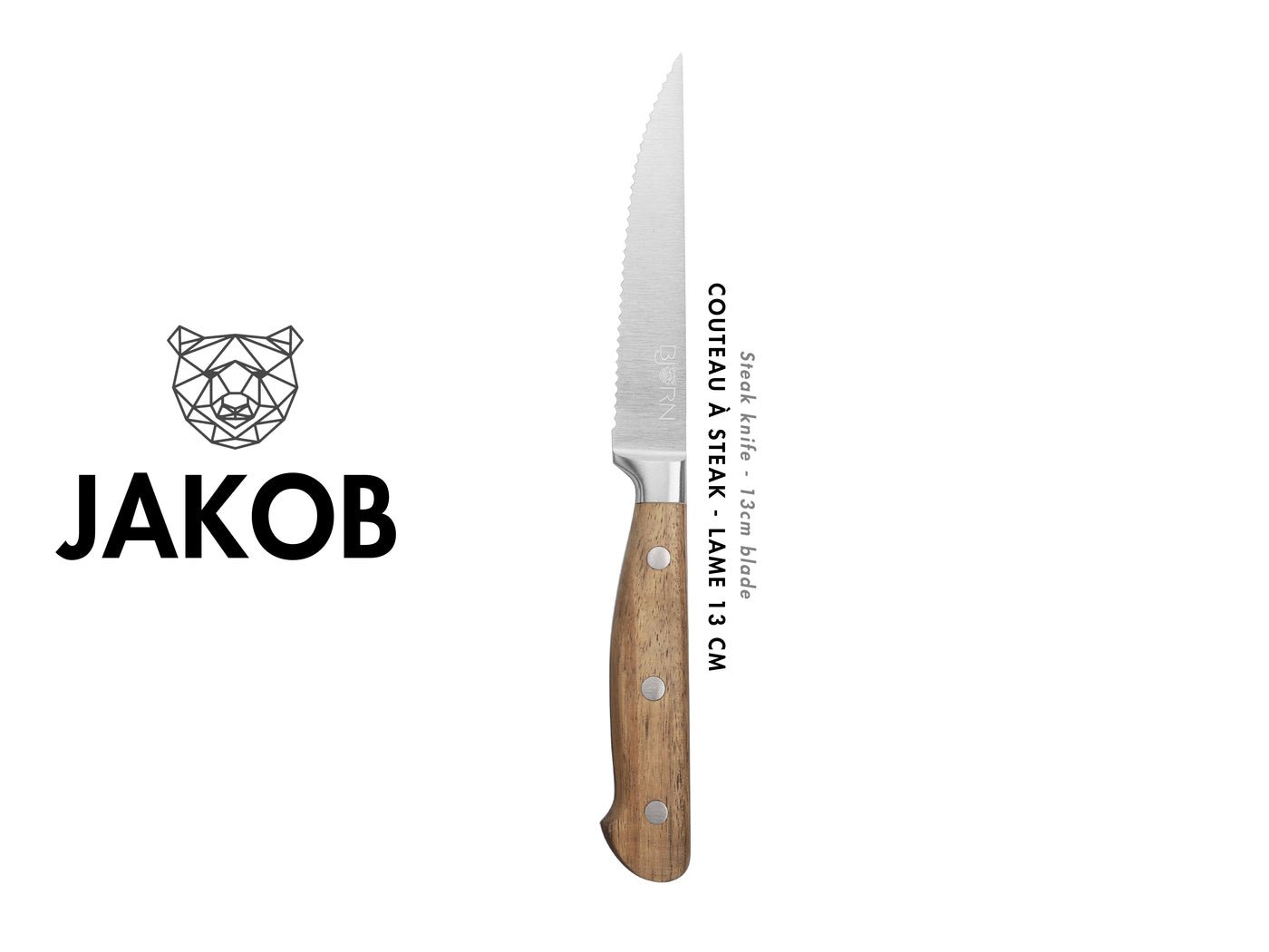 Jakob steak knives - 6 pieces BJORN Brown