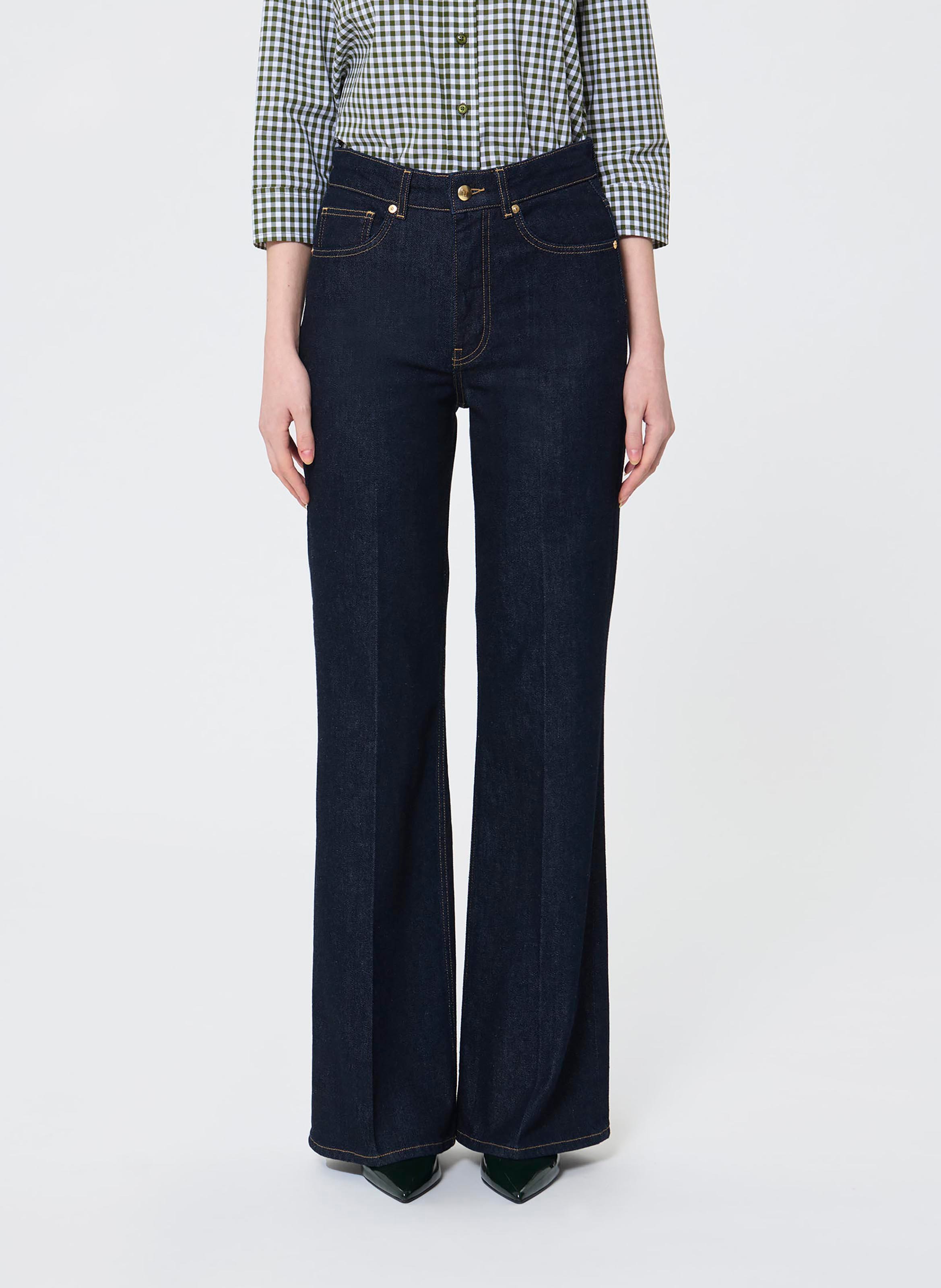 High-waisted raw denim flared jeans TARA JARMON Blue
