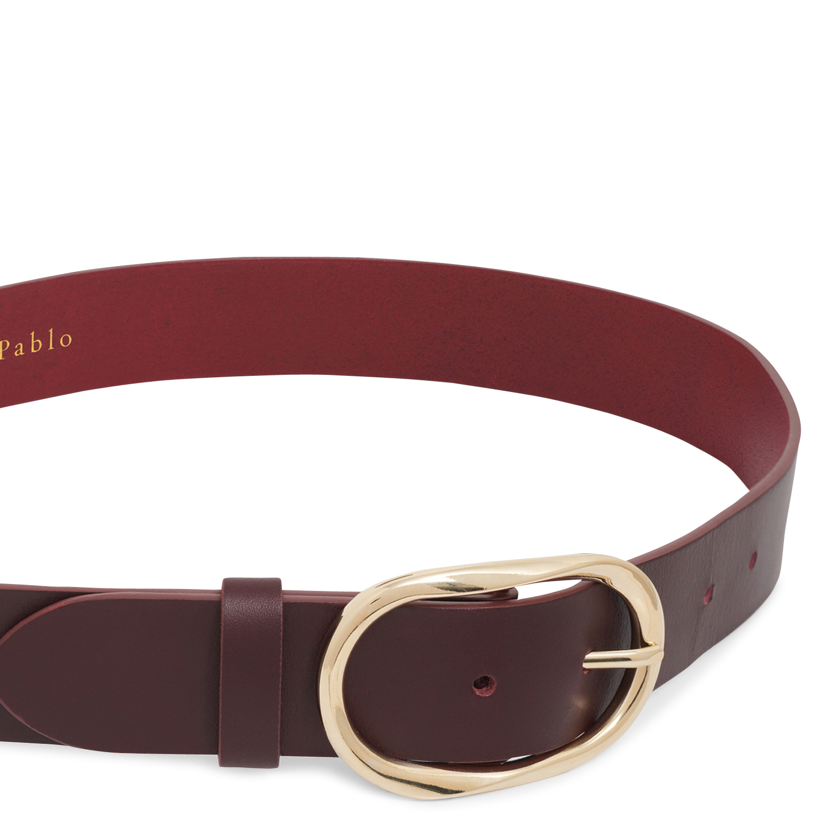 Gordel met gedraaide gesp van leer PABLO Rood