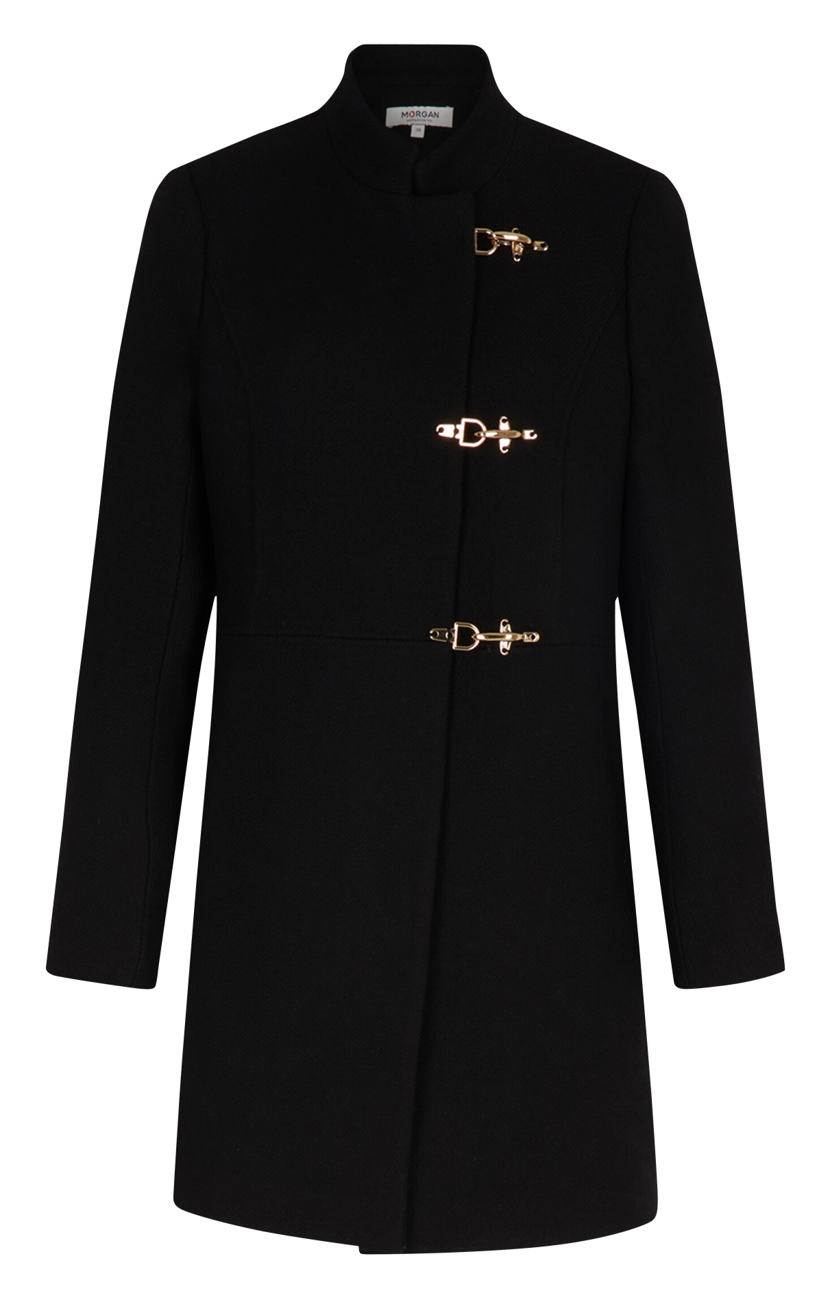 Straight high-neck coat MORGAN Black
