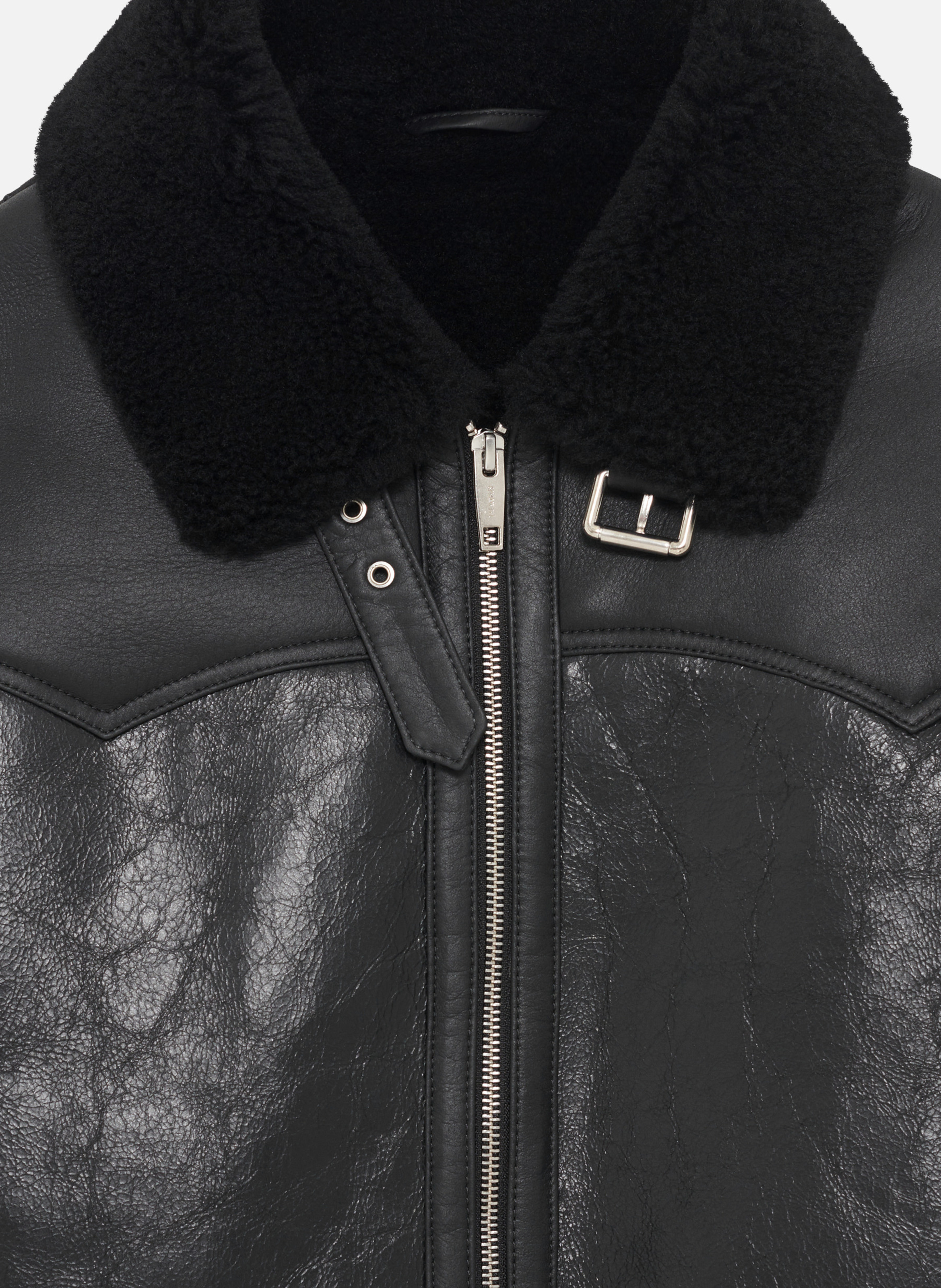Short sheepskin coat with sherpa collar THE KOOPLES Black