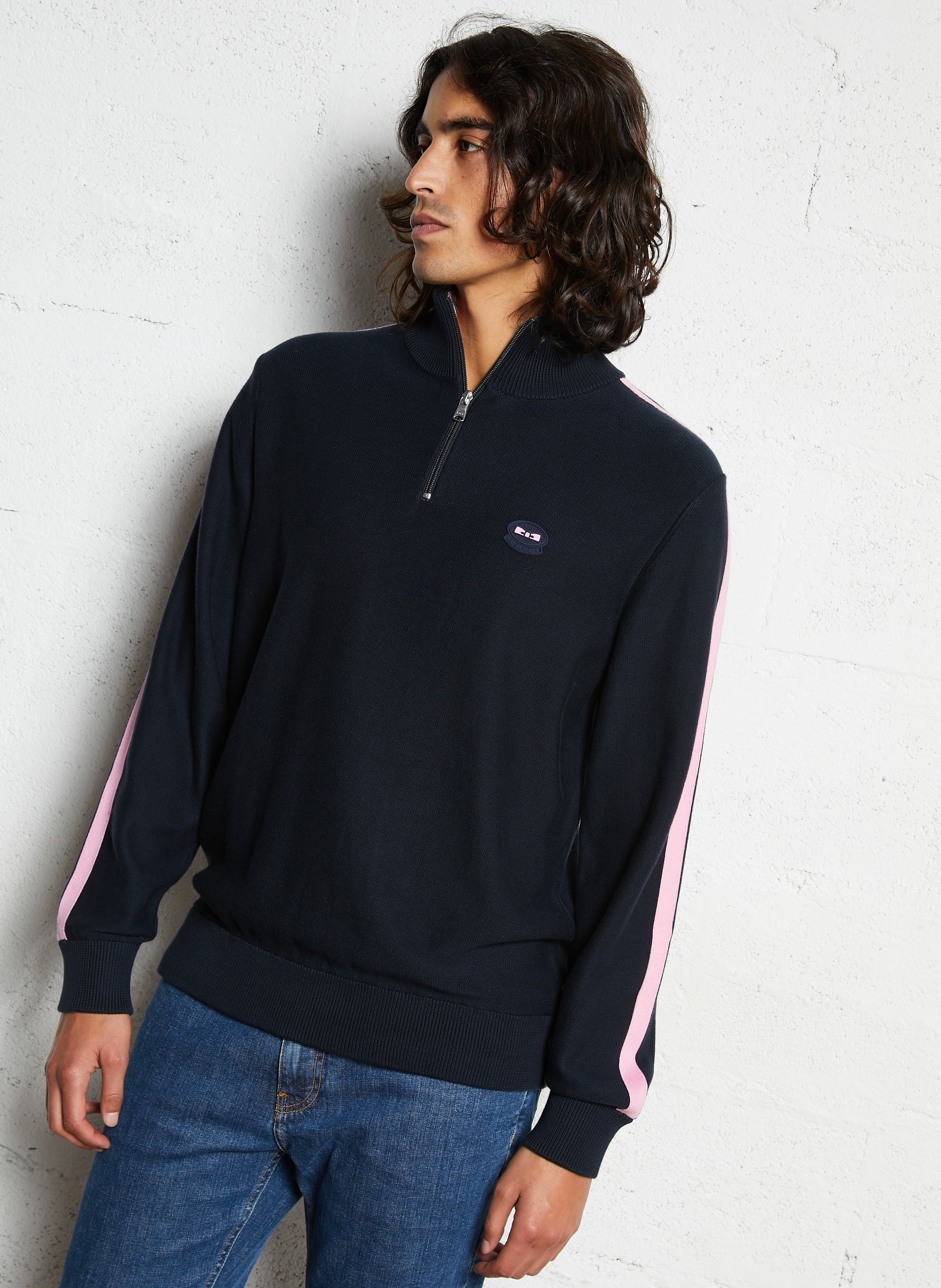 Cotton high-neck sweater EDEN PARK Blue