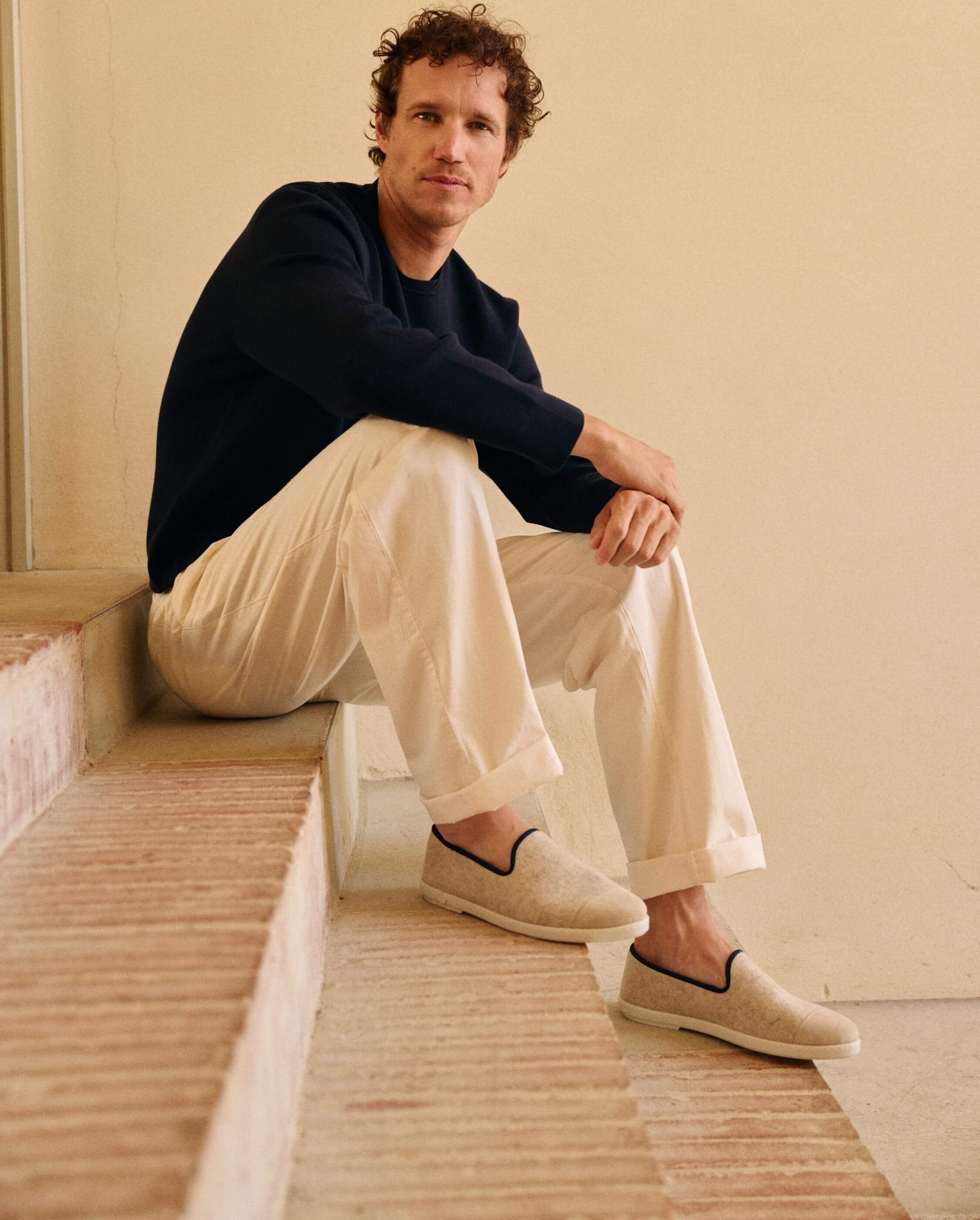 Chausson homme laine, beige nuit ANGARDE Beige