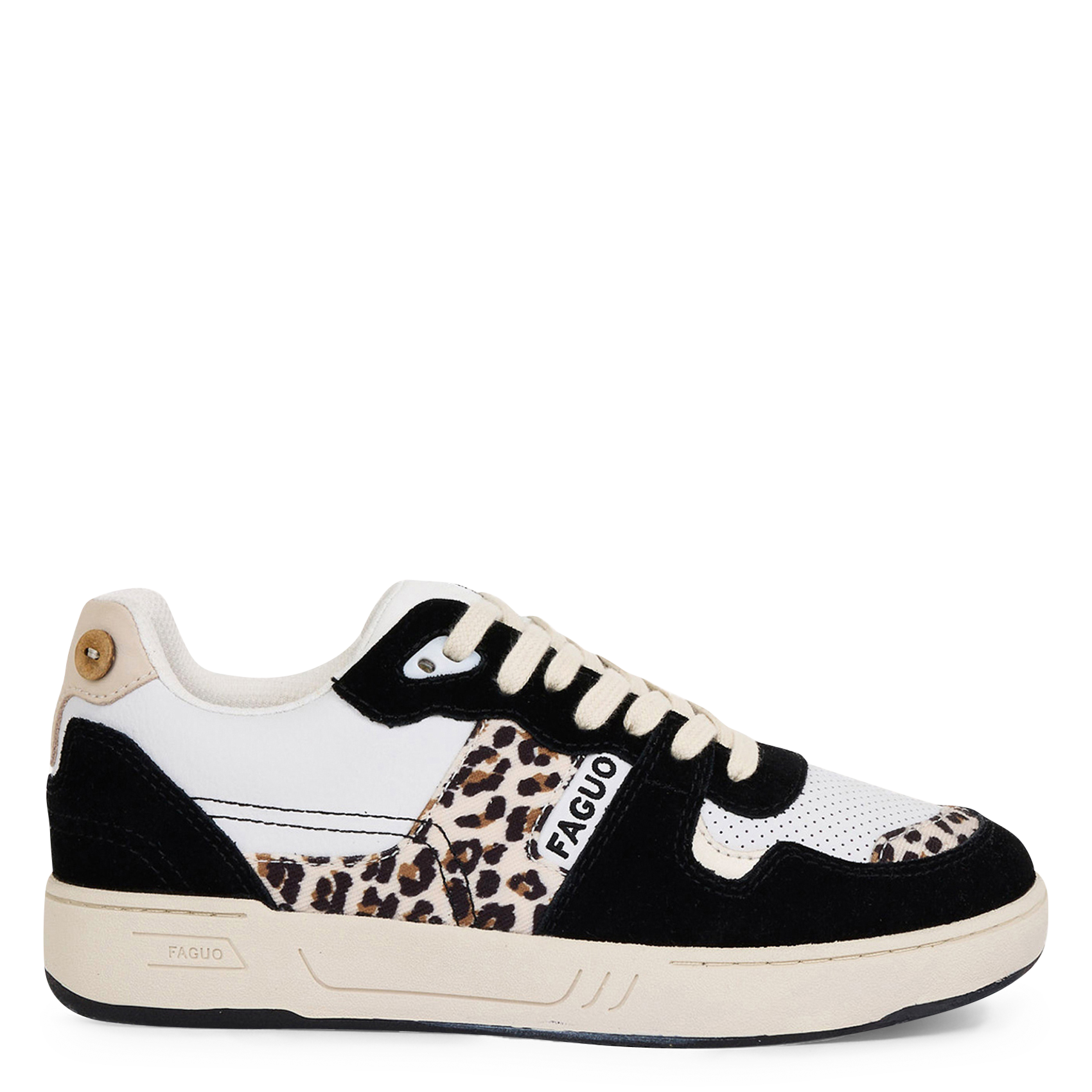 Niedrige Sneaker aus Leder-Mix FAGUO Weiss