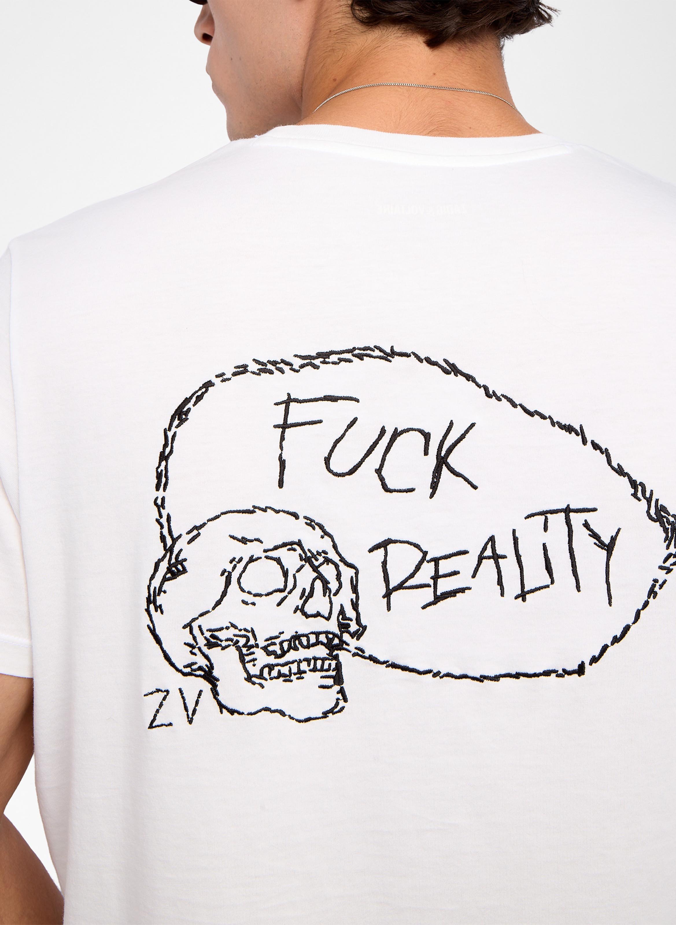 Straight-cut printed cotton T-shirt with round neck ZADIG&VOLTAIRE White