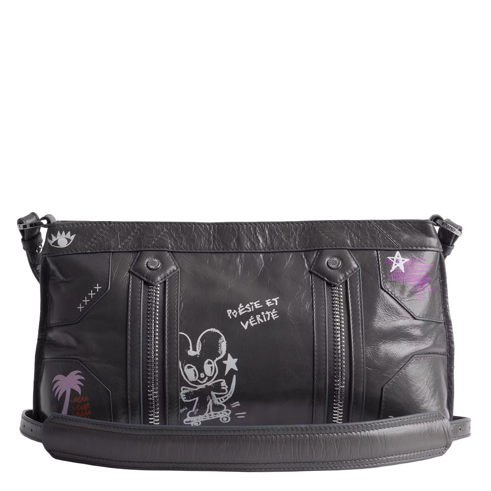 Dori leather shoulder bag ZADIG&VOLTAIRE Grey