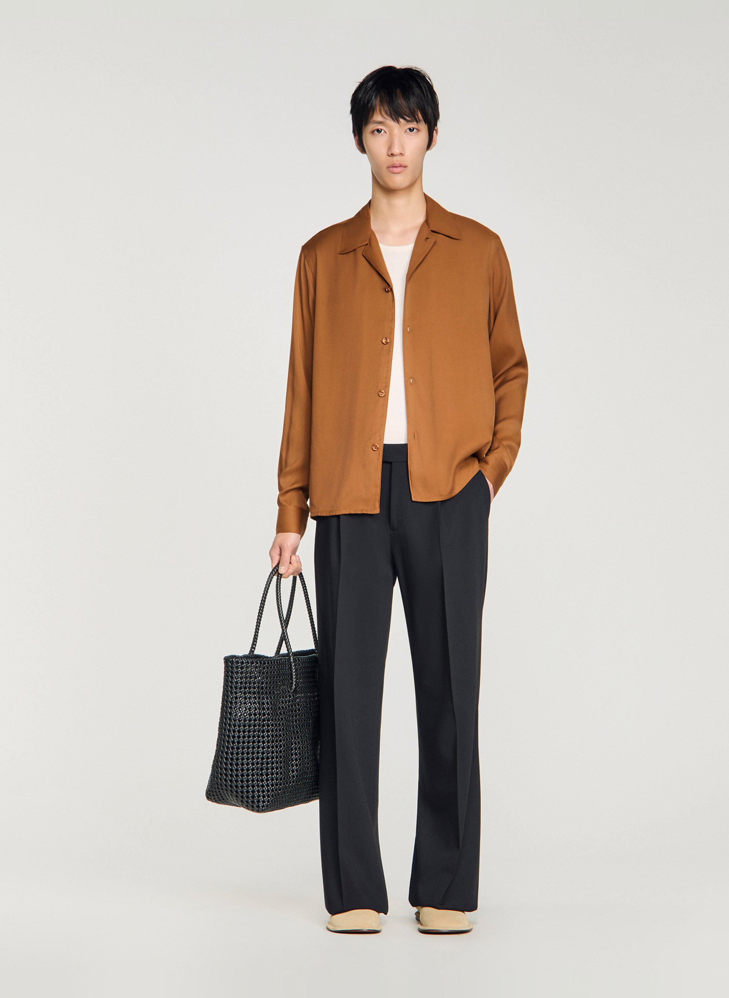 Chemise fluide regular-fit  SANDRO Marron