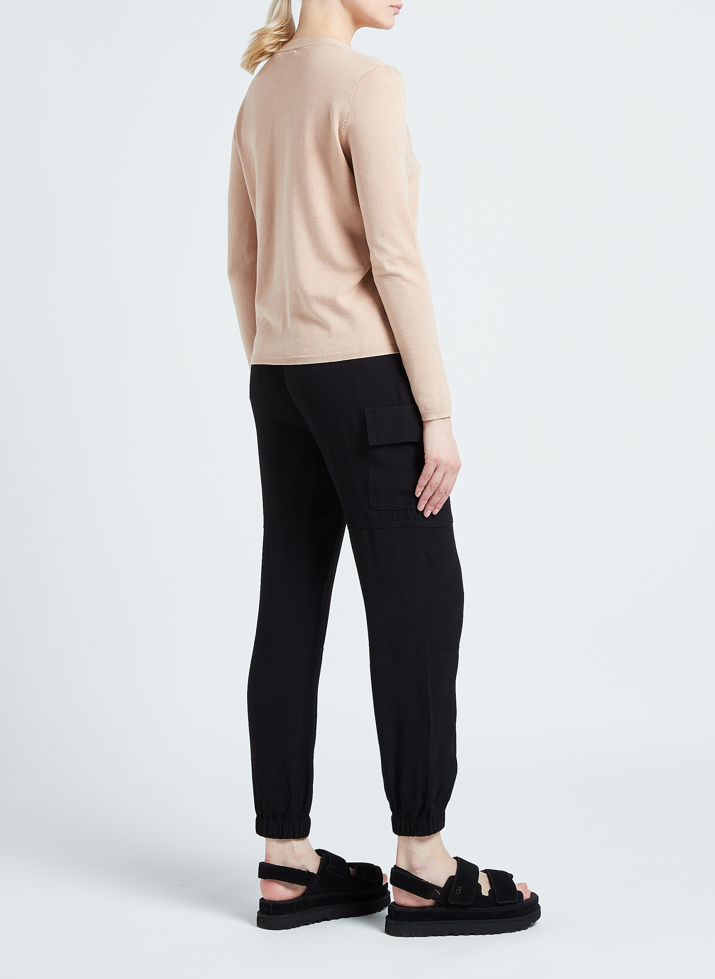 Fijngebreid vest met V-hals MAJESTIC FILATURES Roze