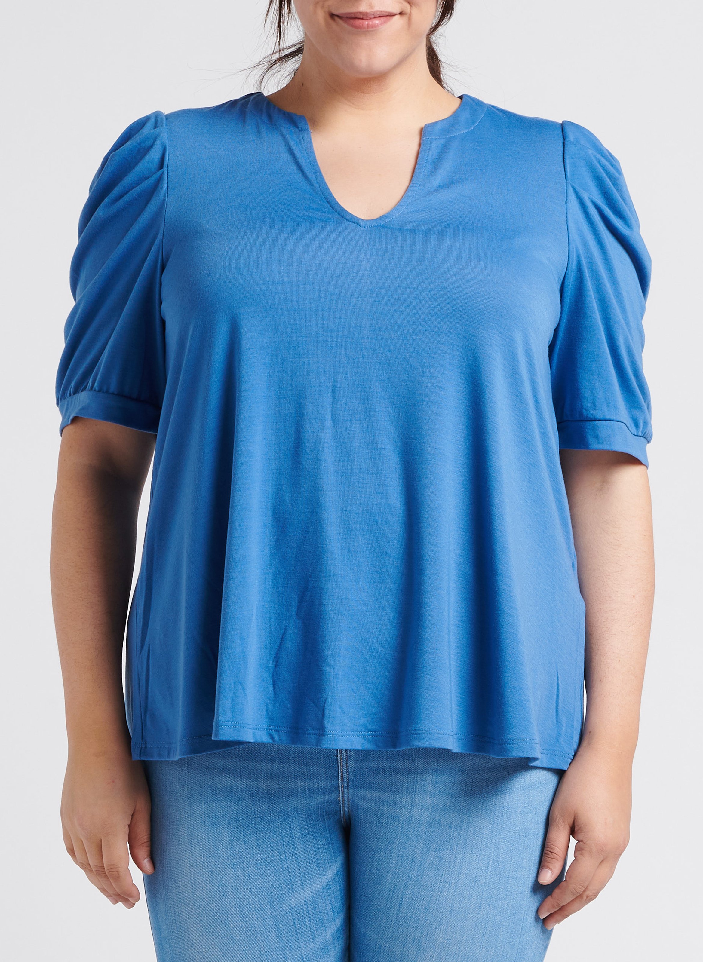 Weit geschnittenes Top mit V-Ausschnitt EVOKED Blau