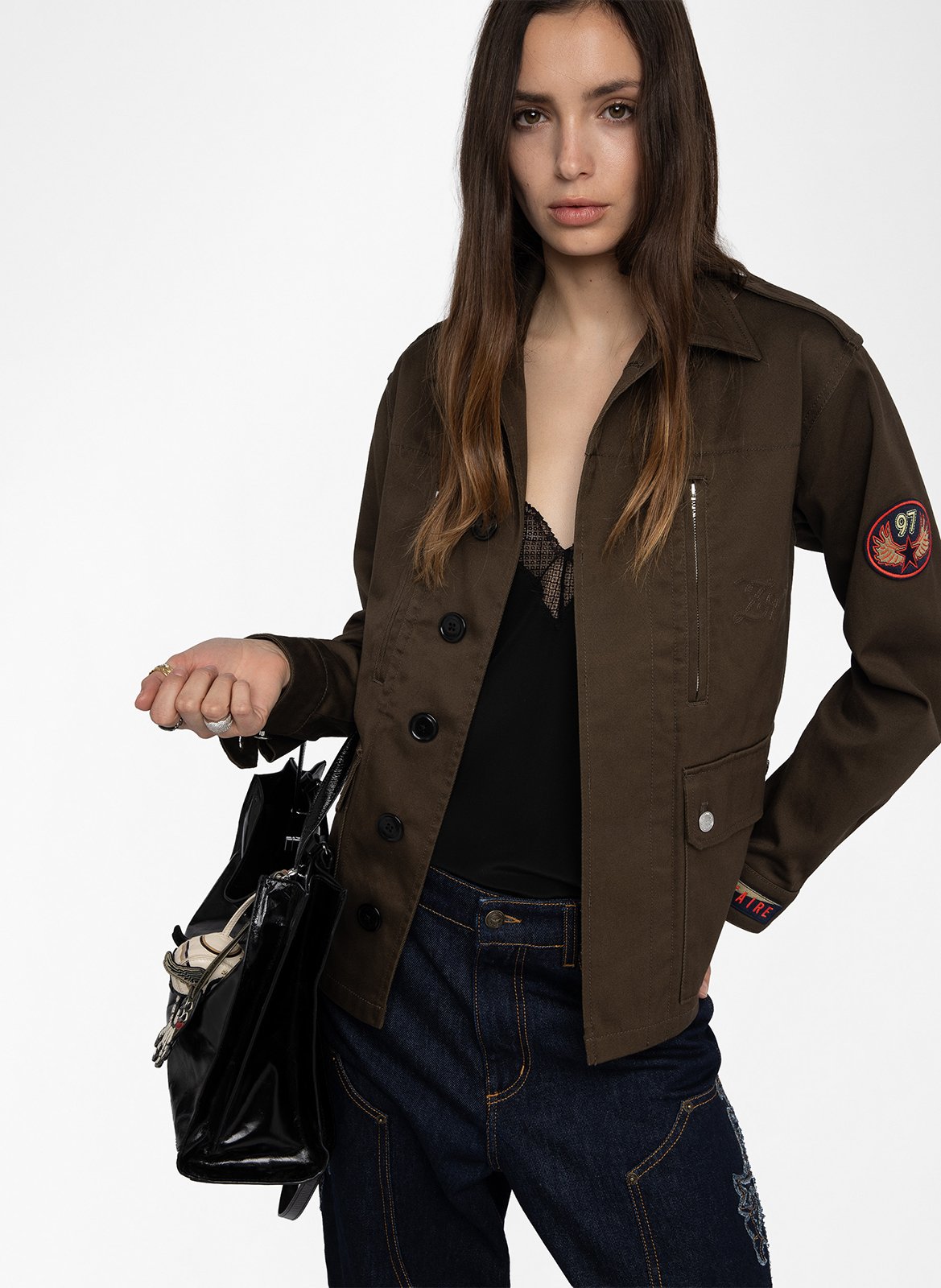 Veste droite unie en coton ZADIG&VOLTAIRE Vert