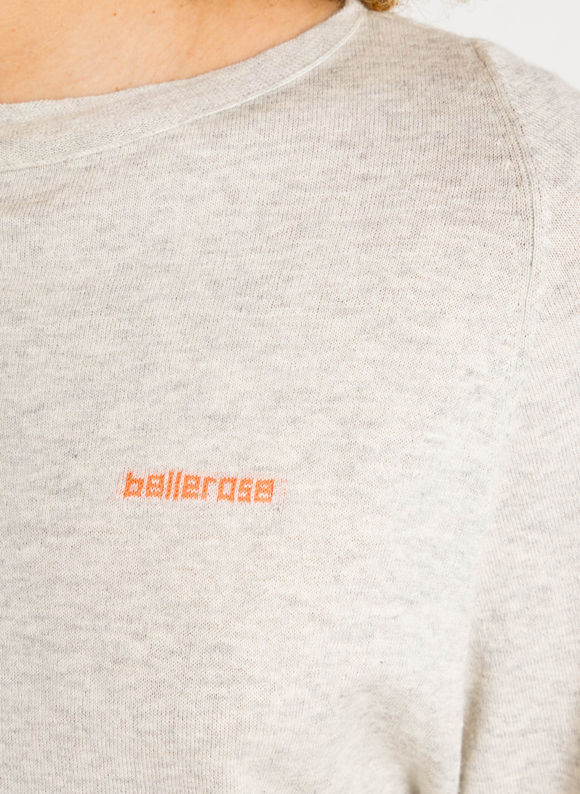 Ärmelloser Pullover mit Schnürung aus Baumwolle und Wolle BELLEROSE Beige