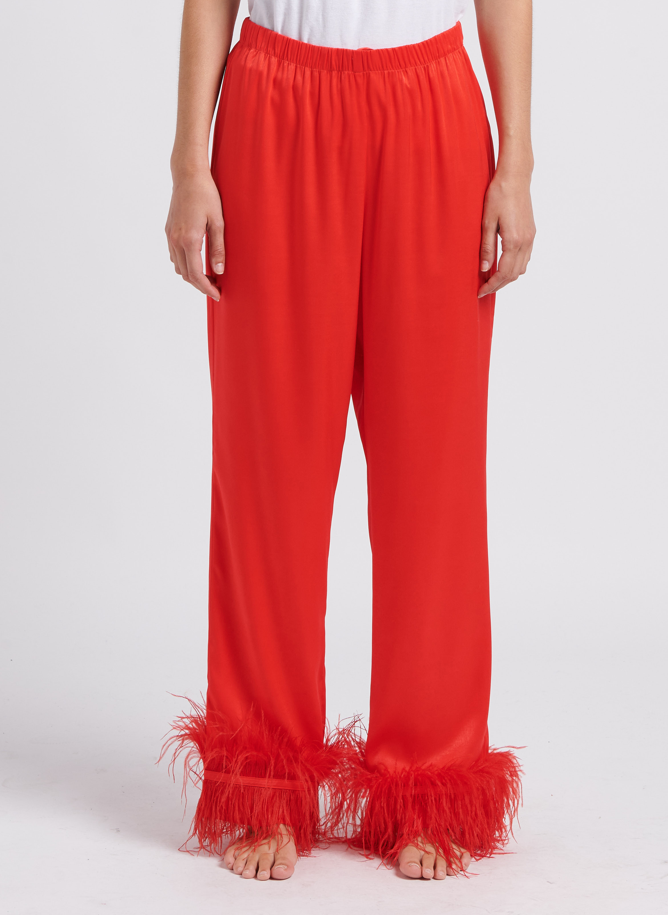 Flowing high-waisted trousers LOVE STORIES Red