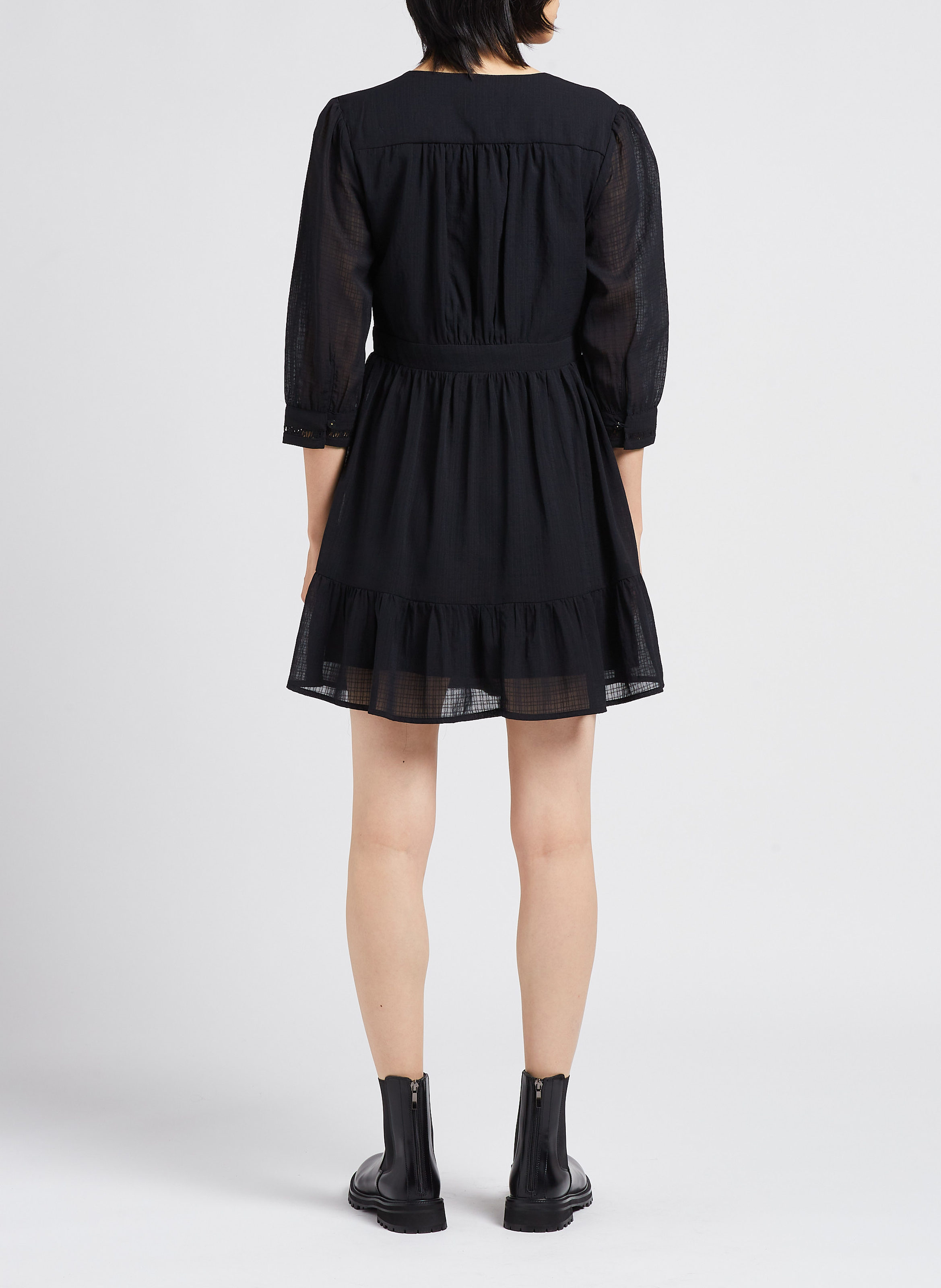 Fitted V-neck dress SCOTCH AND SODA Black