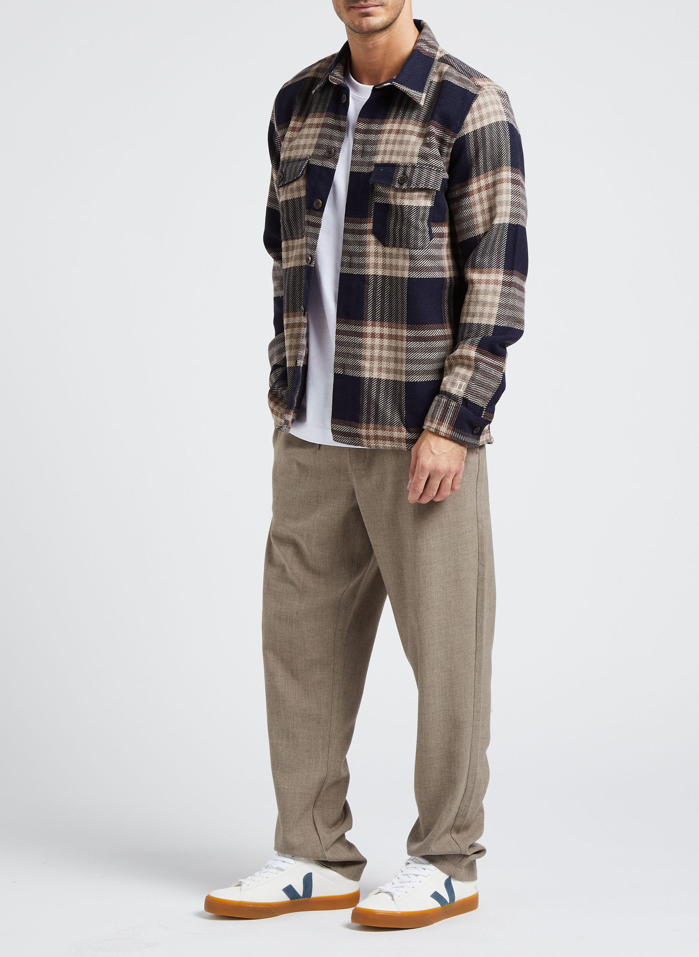 Katoenen overshirt met klassieke kraag LES DEUX Blauw