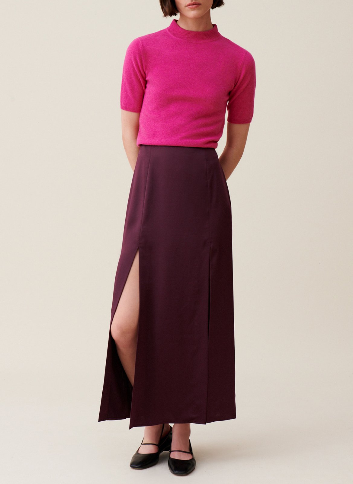Long straight skirt CLAUDIE PIERLOT Red