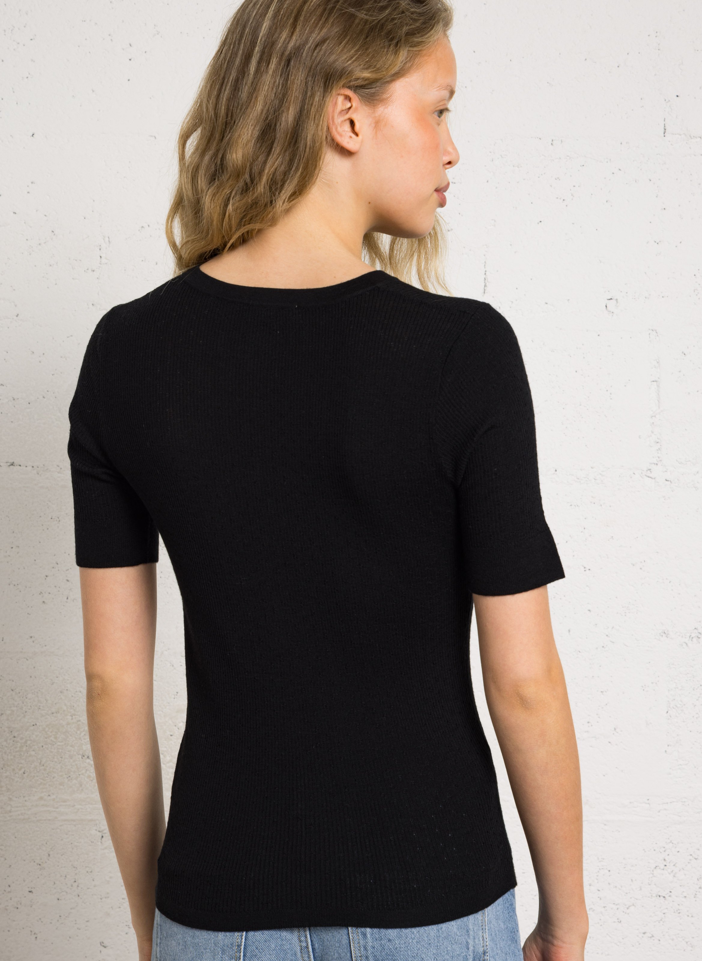 Pull moulant en laine PETITE MENDIGOTE Noir