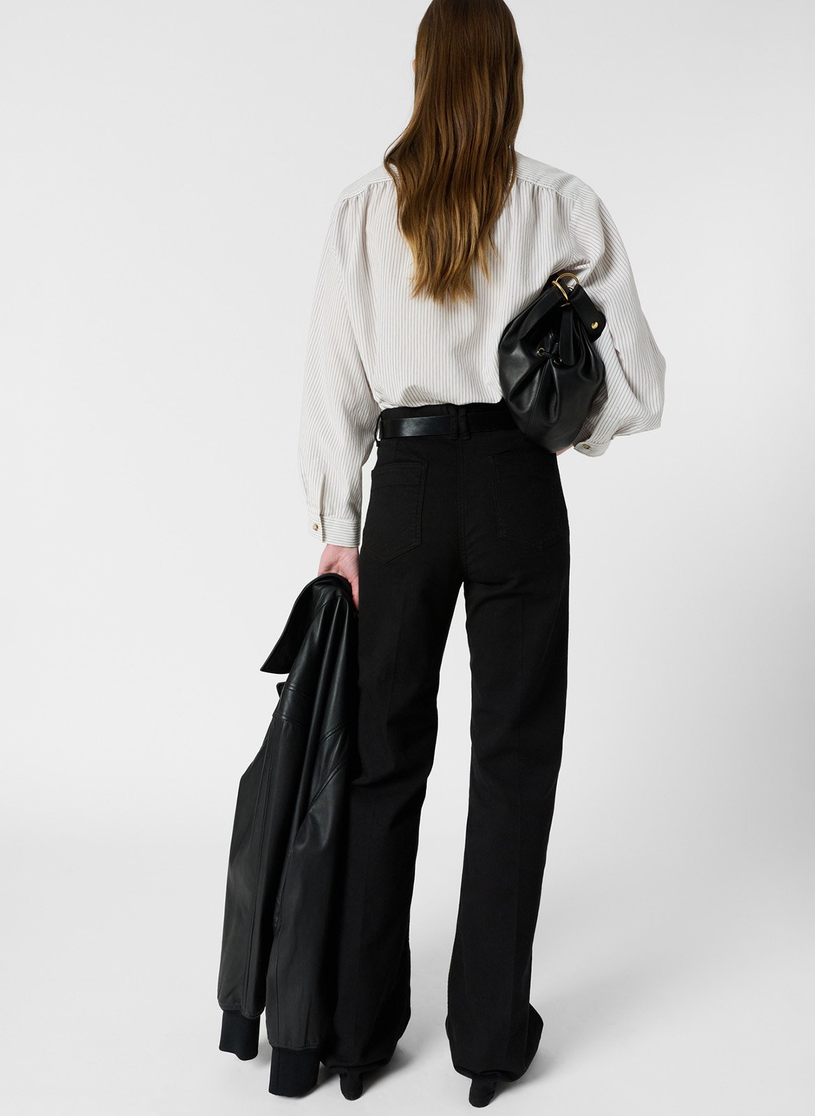 Chemise col rond ample rayée GERARD DAREL Beige