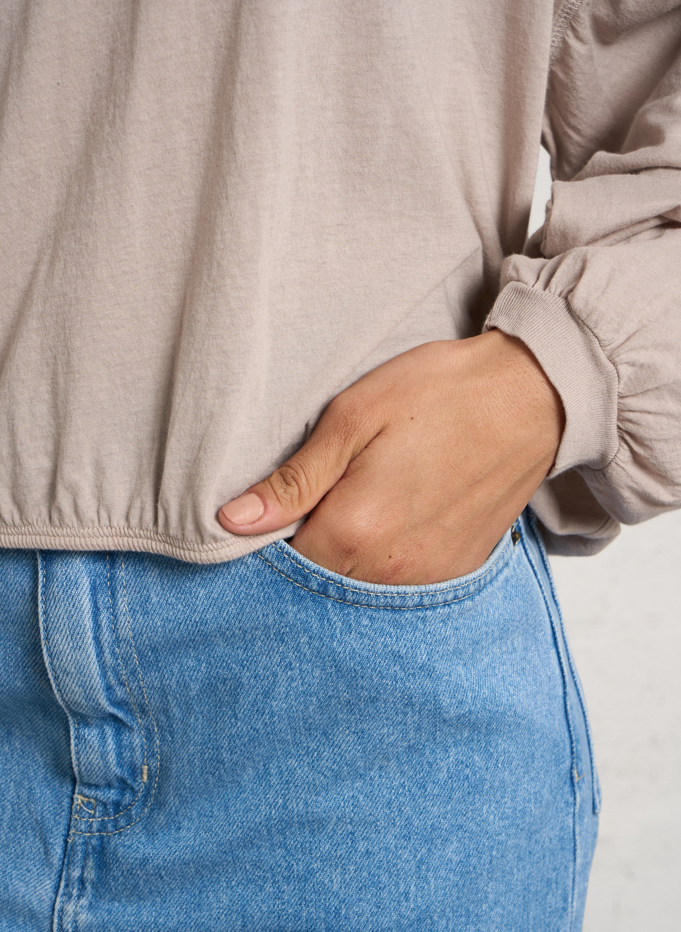 Oversize T-Shirt aus Baumwolle AMERICAN VINTAGE Beige