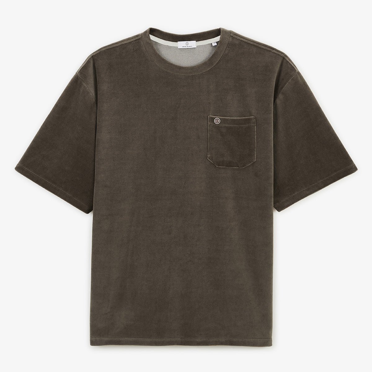 Round neck terry cloth t-shirt SERGE BLANCO Brown