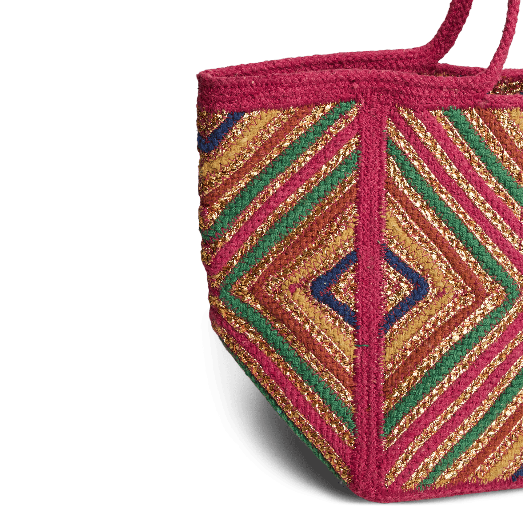 Shopper tas van jute PIECES Roze
