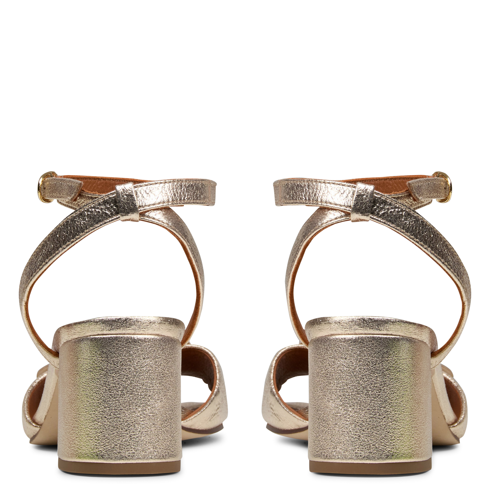 Sandales à talons en cuir métallisé MAISON TOUFET Doré