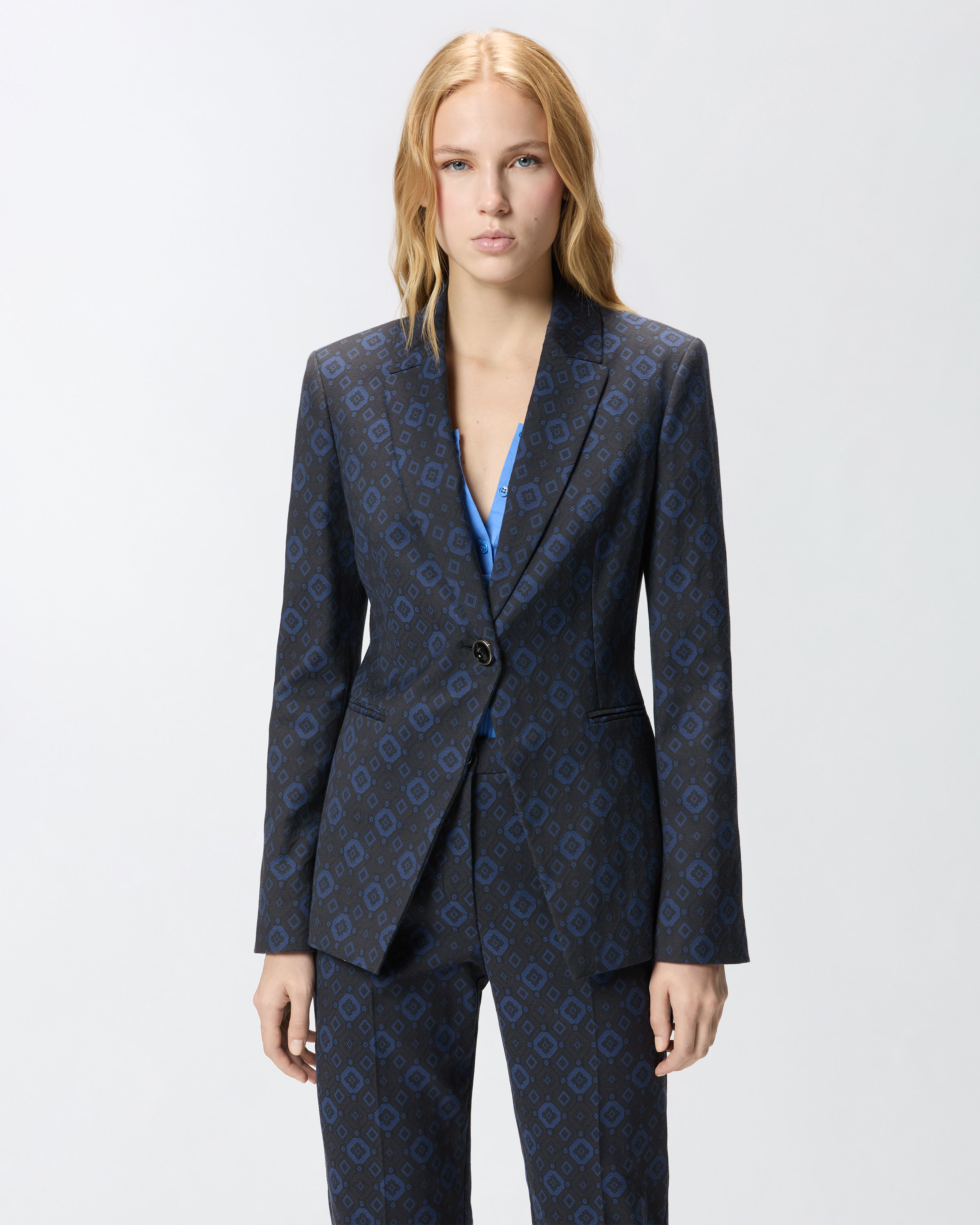 Veste avec motif géométrique et floral PINKO Bleu