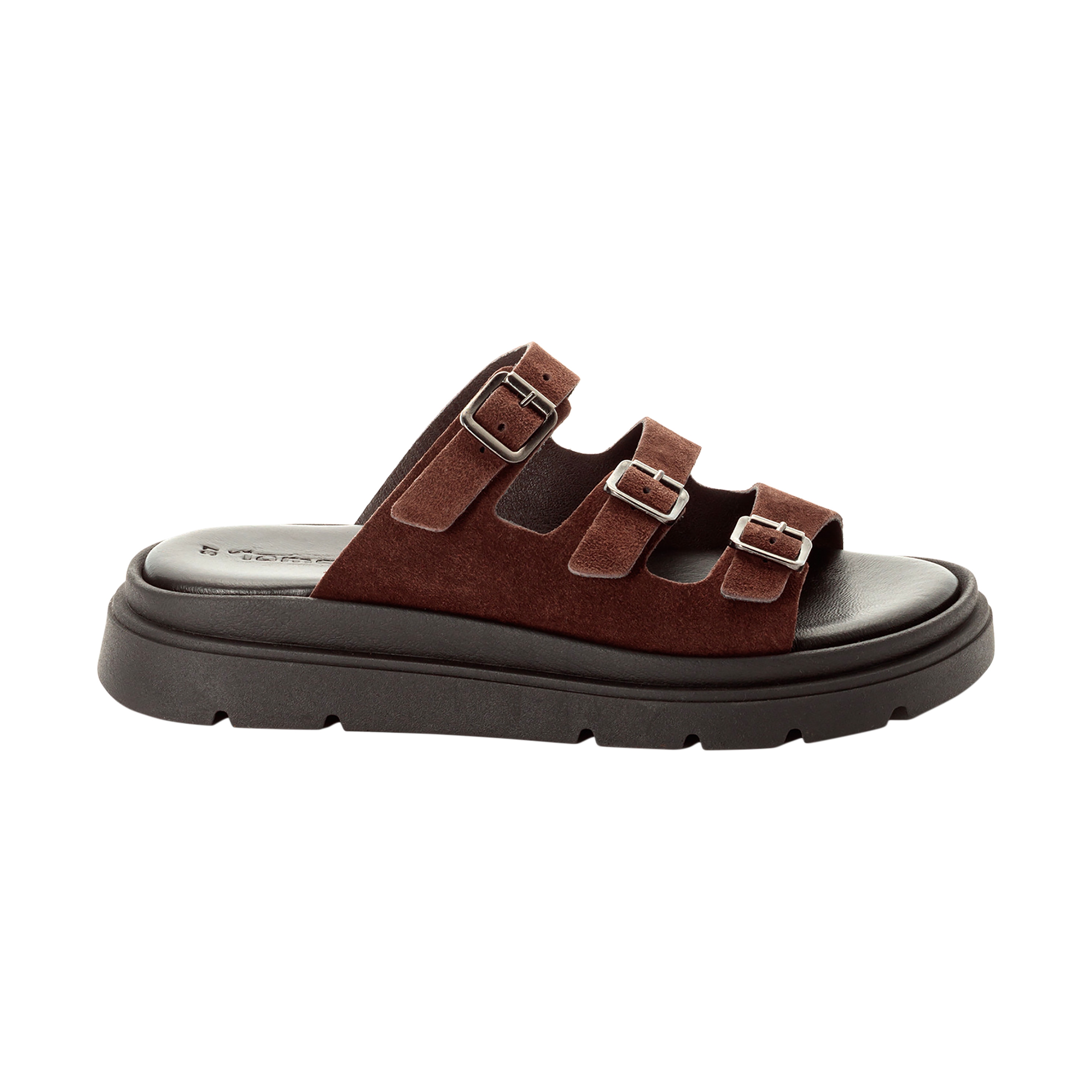 Leather mules TAMARIS Brown